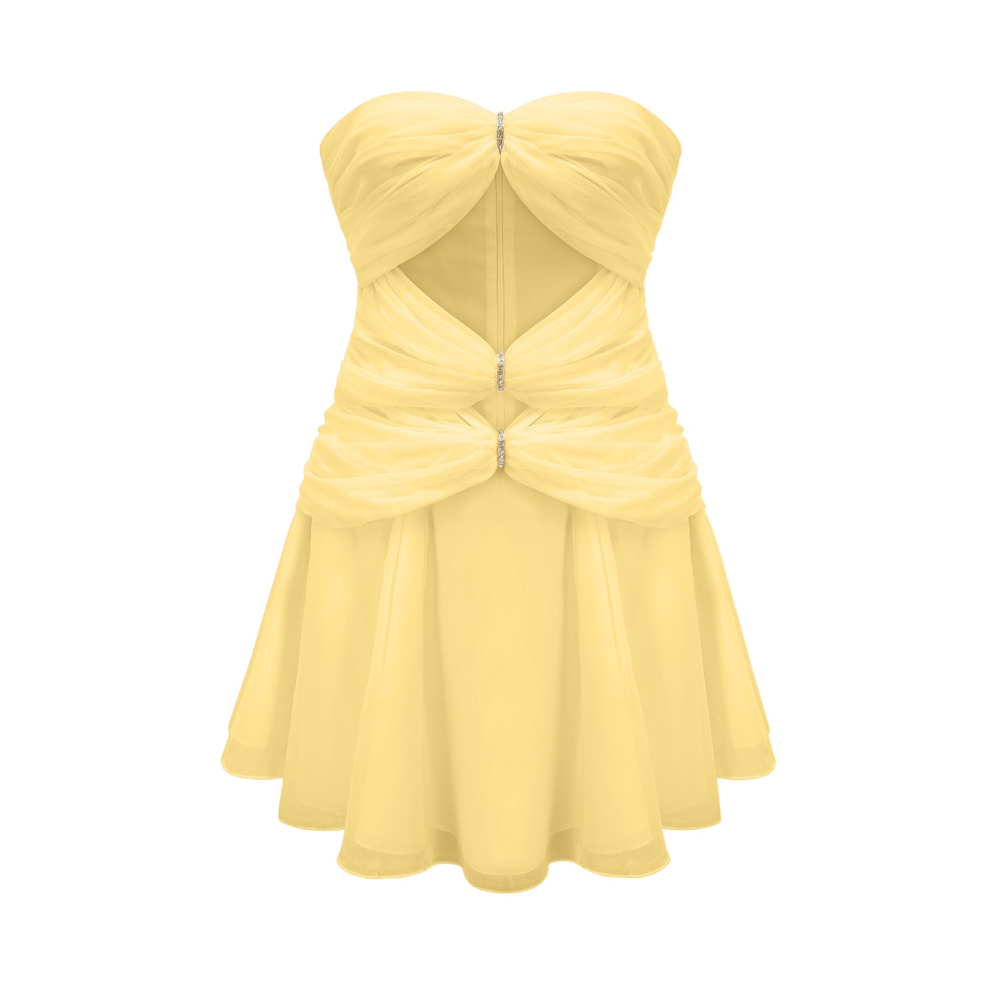 Émilienne cut-out pleated off-shoulder mini dress (Final Sale-US Only)
