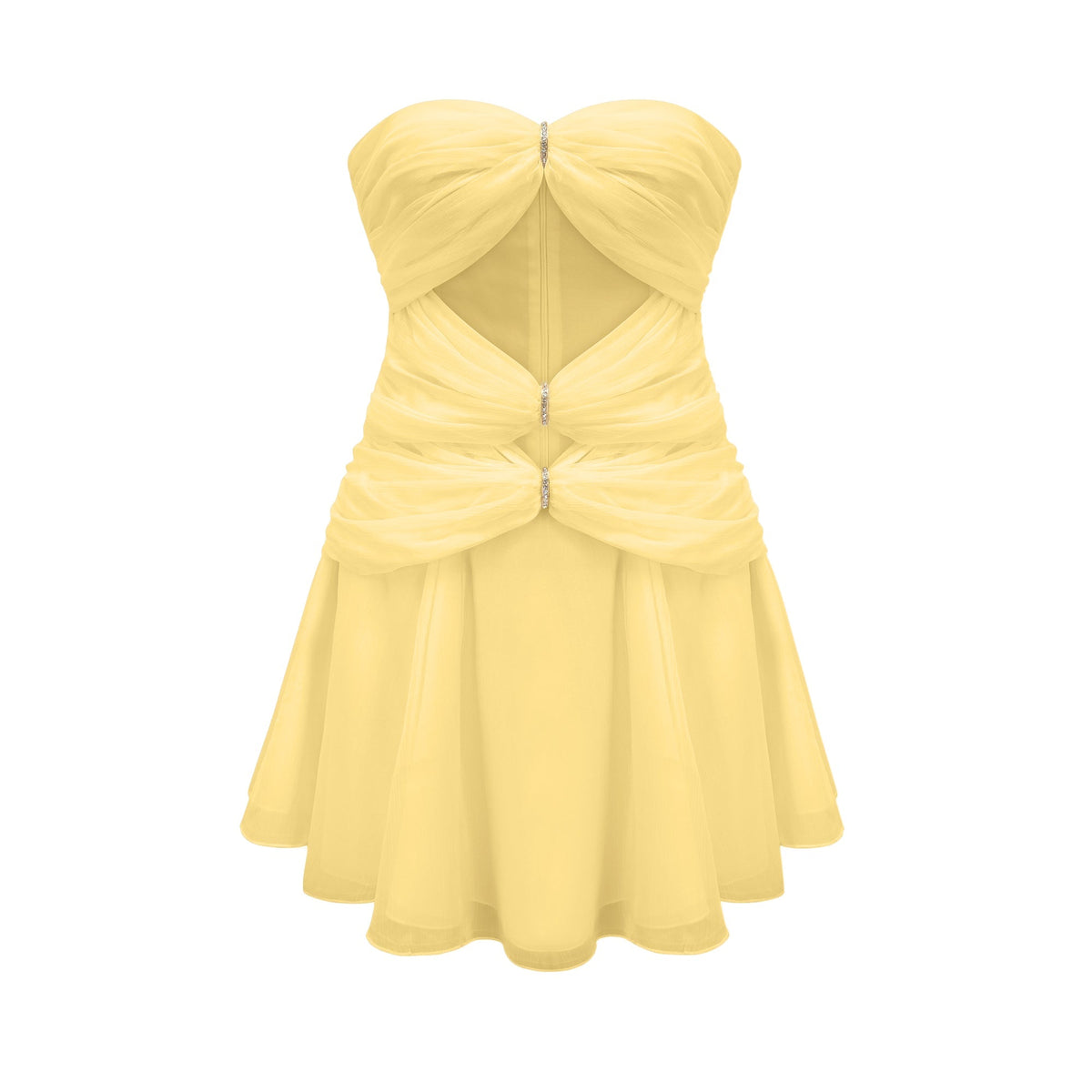 Émilienne cut-out pleated off-shoulder mini dress