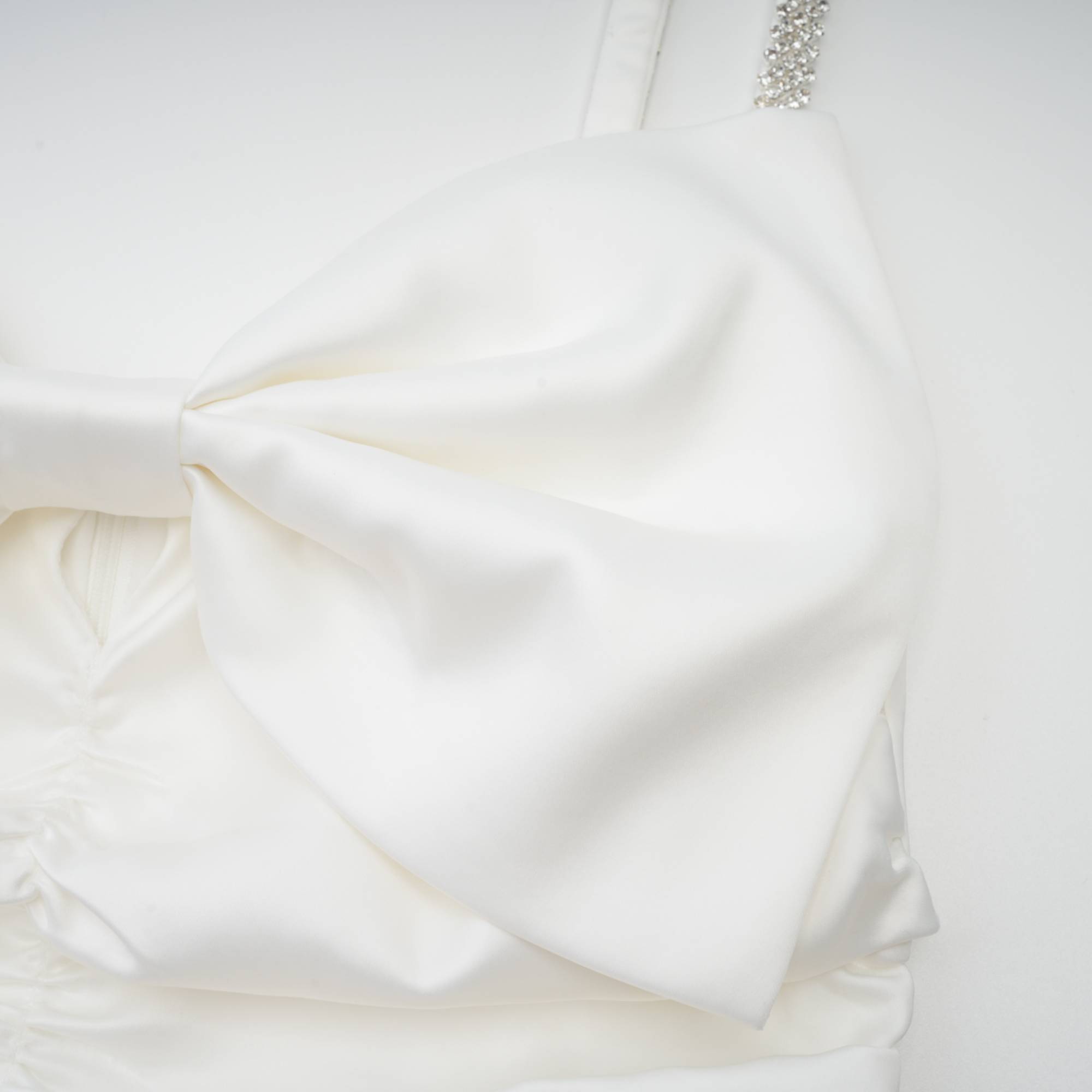 Anastasia white crystal-embellished mini dress