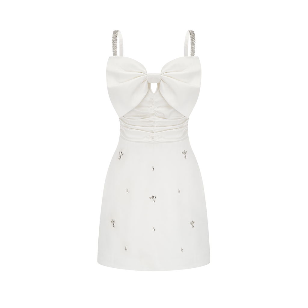 atsu crystal-embellished bow mini dress Atsu + Crystal-Embellished Bow Mini Dress