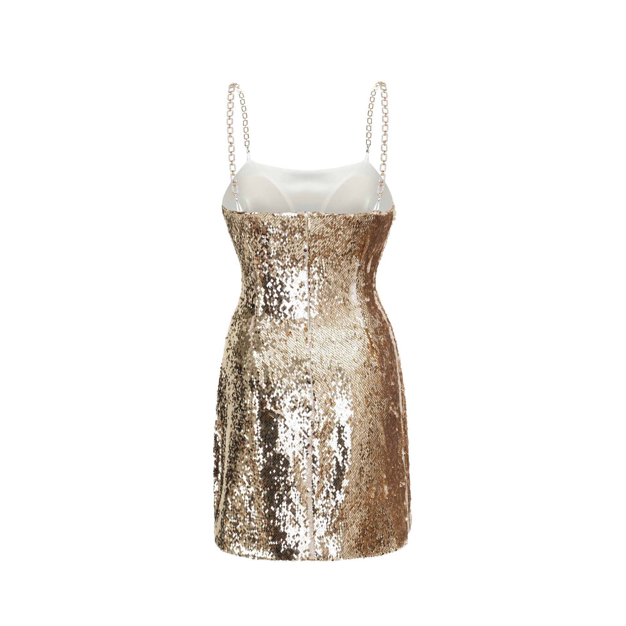 Arianwen gold reversible mini dress