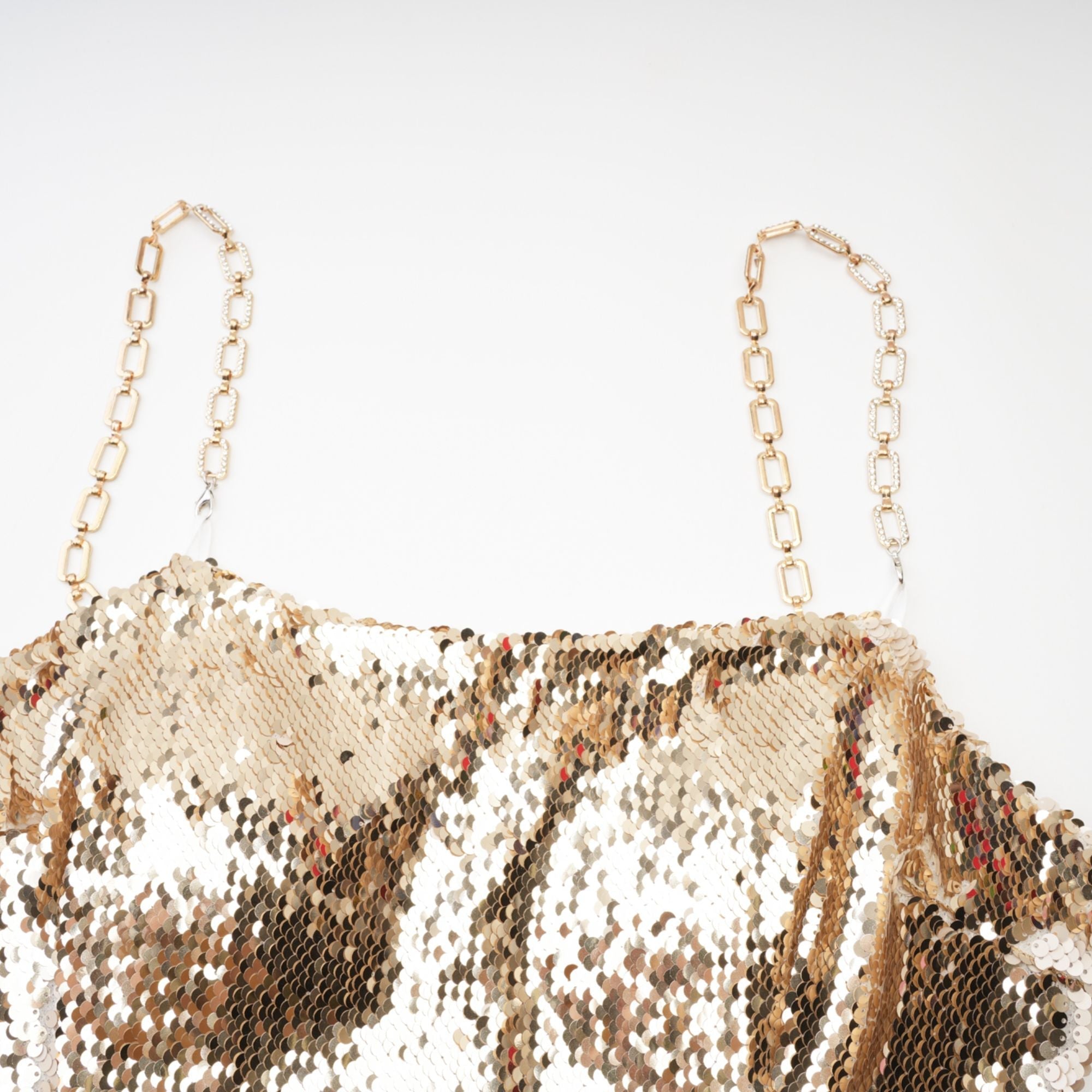 Arianwen gold reversible mini dress