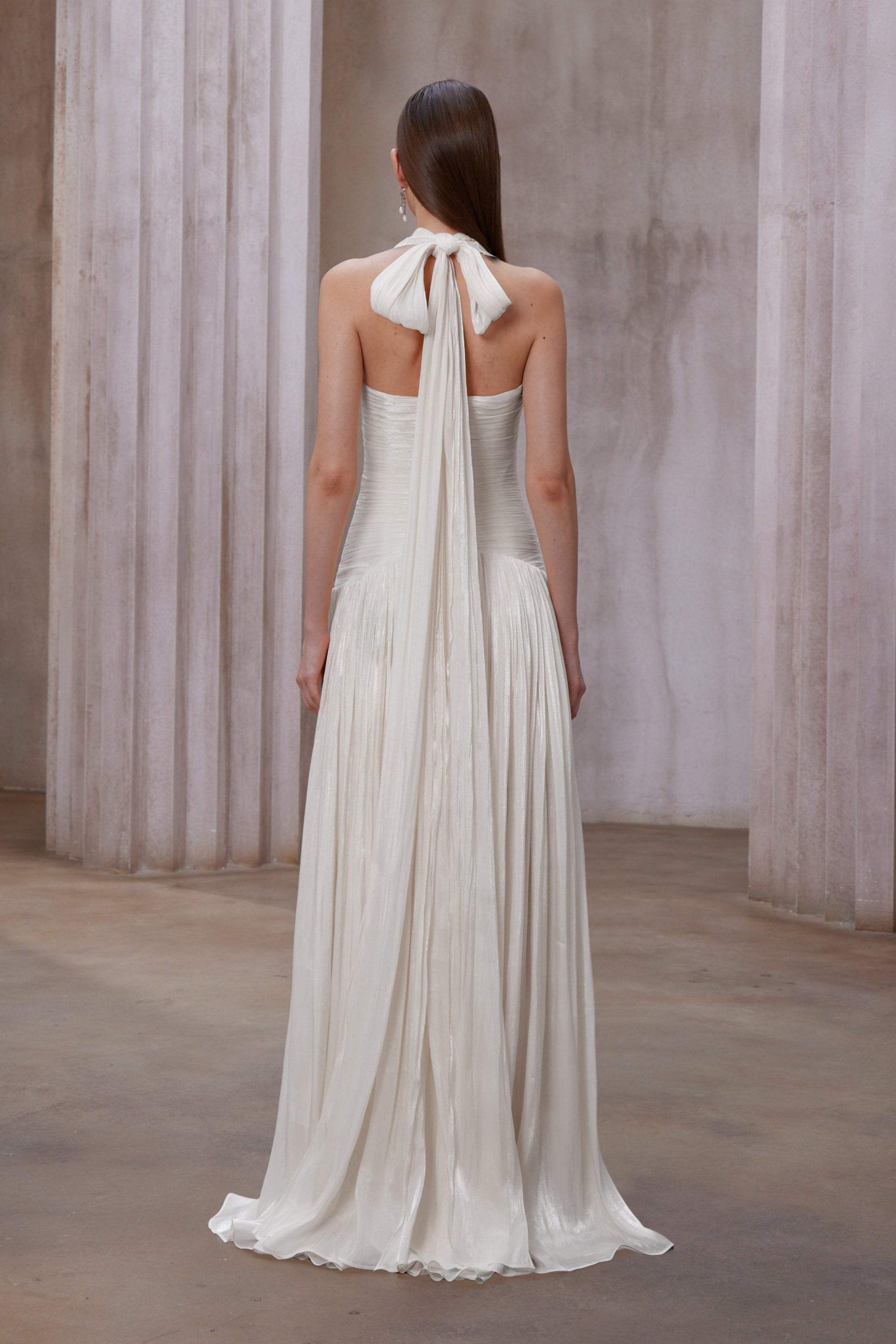 Uranie White Gathered Maxi Dress
