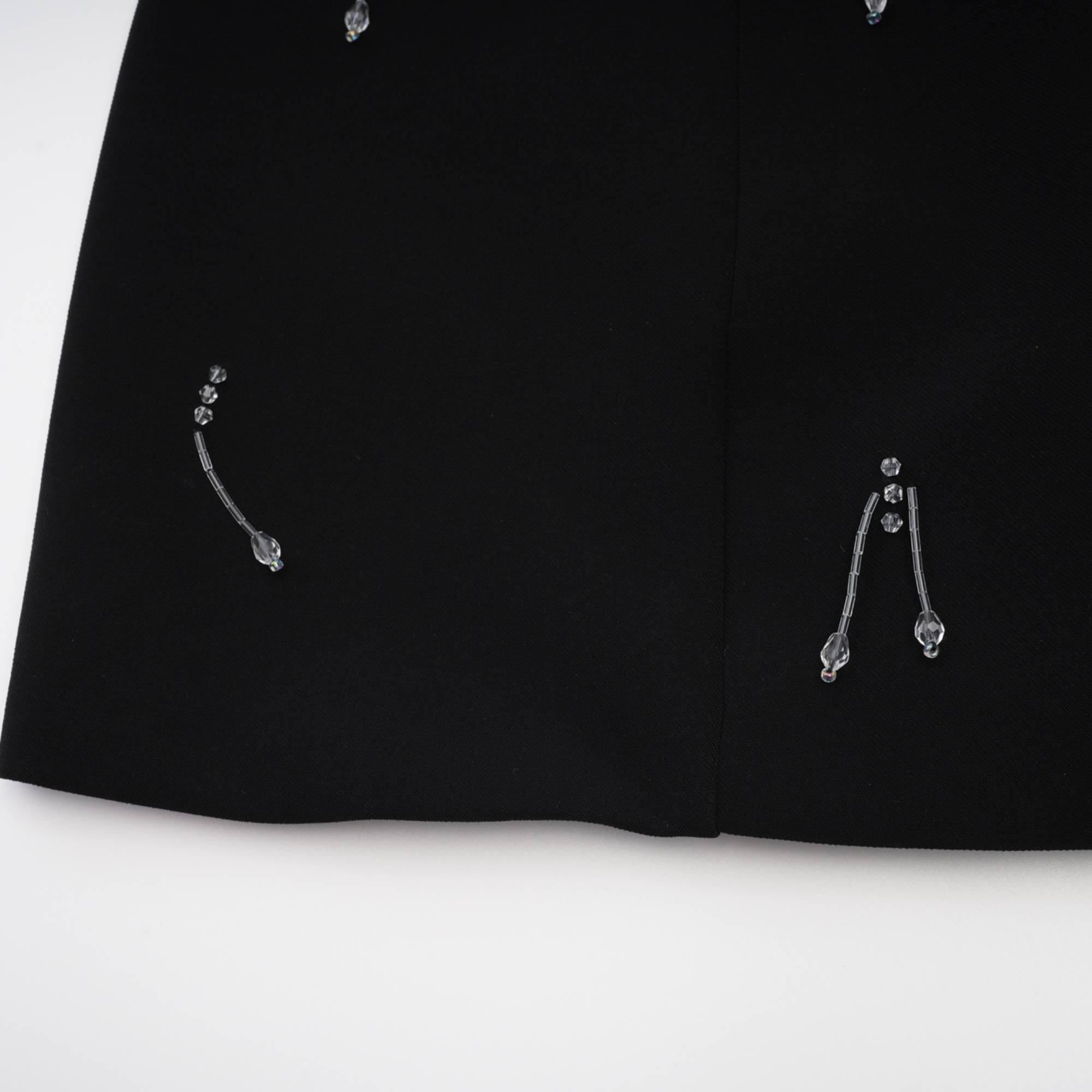 Babette crystal-embellished black mini dress