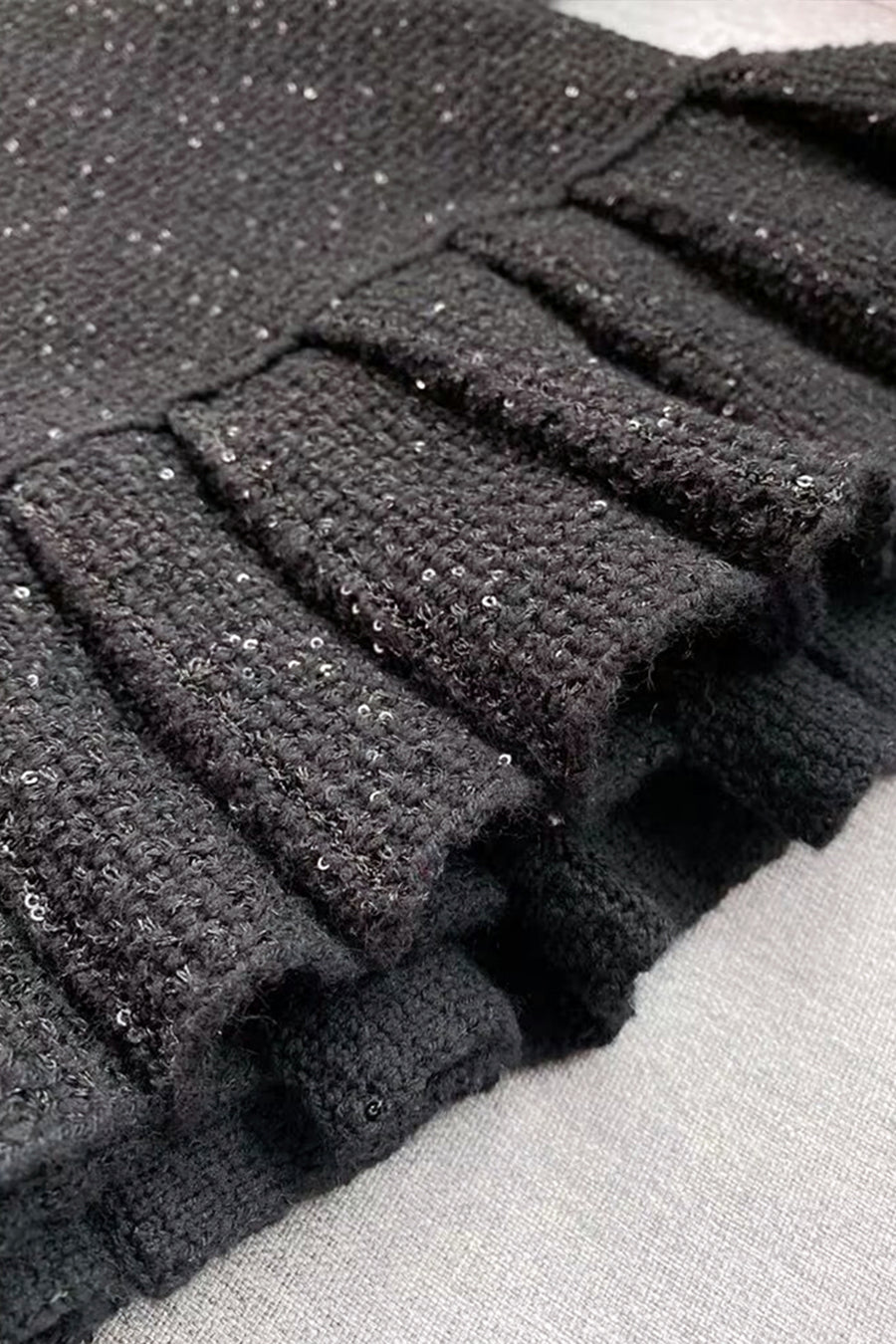 Esmee Black Knit Textured Dress