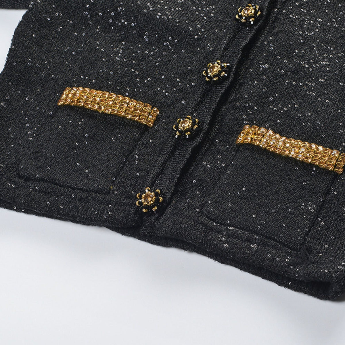 Blandine black sequin jacket & skirt matching set