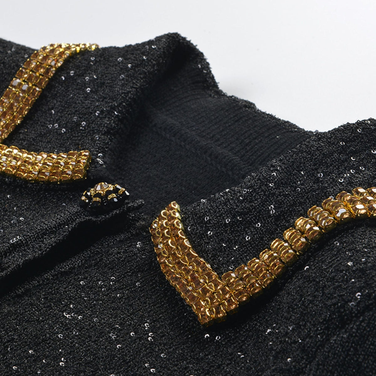 Blandine black sequin jacket & skirt matching set