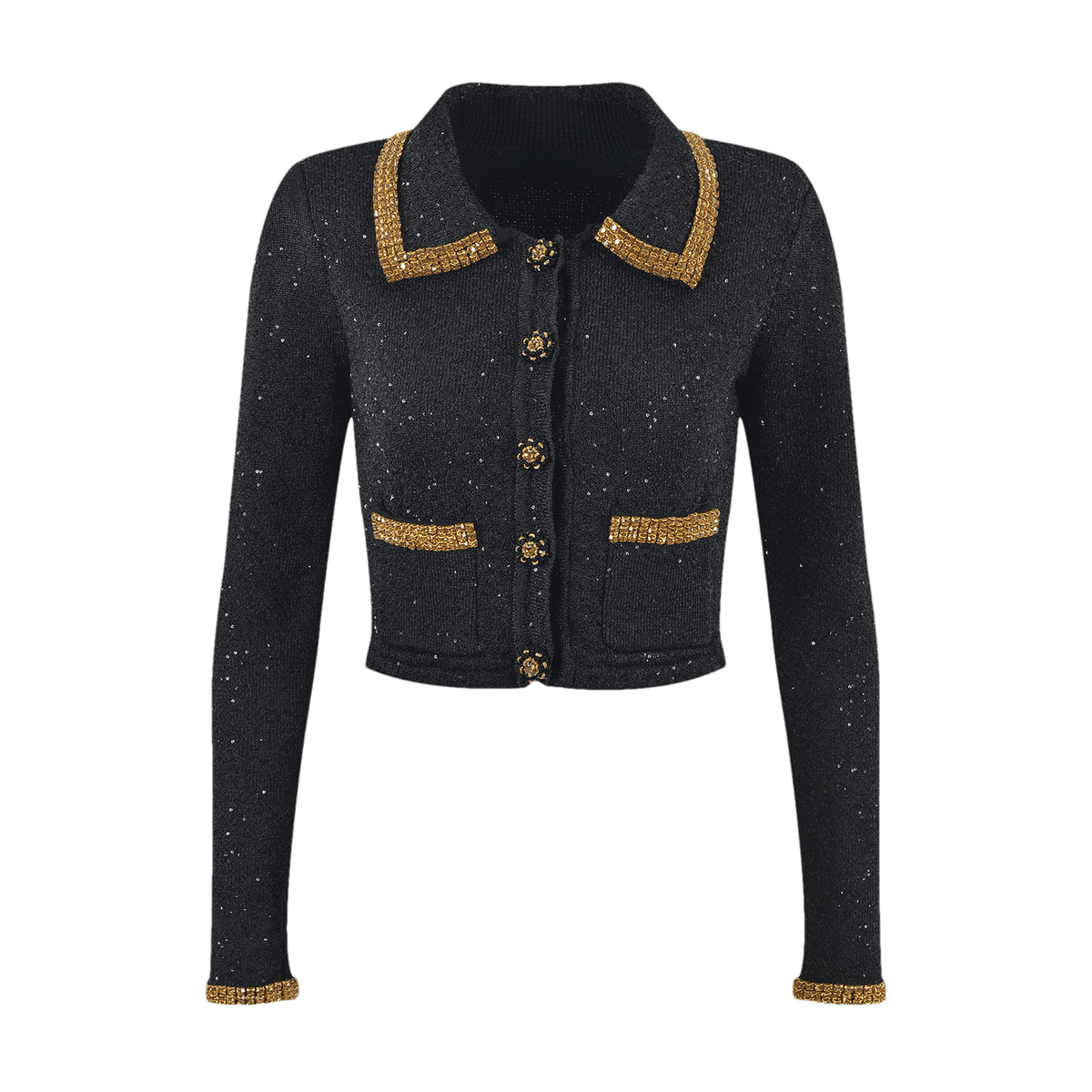 Blandine black sequin jacket & skirt matching set