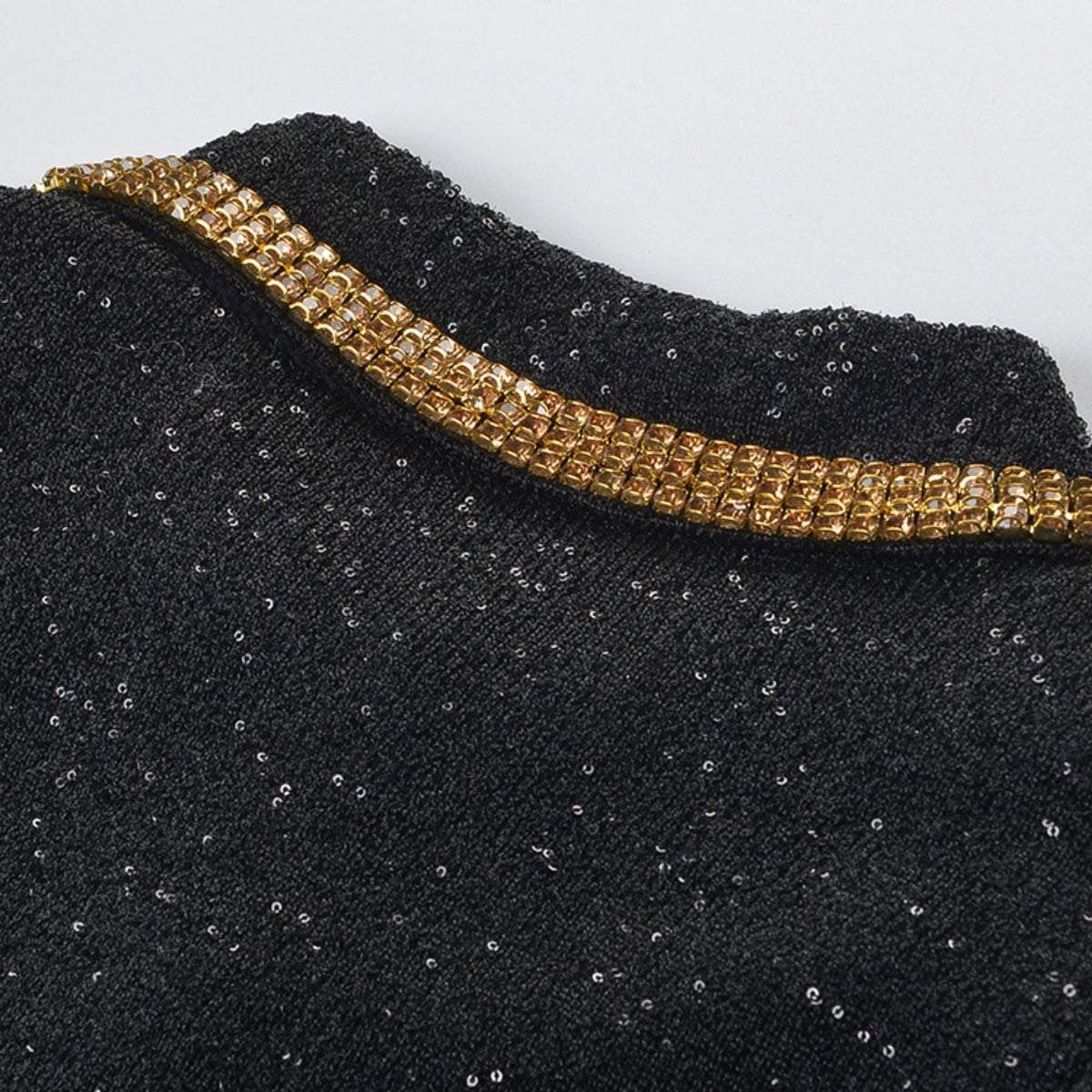 Blandine black sequin jacket & skirt matching set