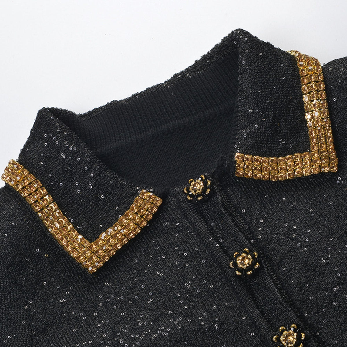Blandine black sequin jacket & skirt matching set