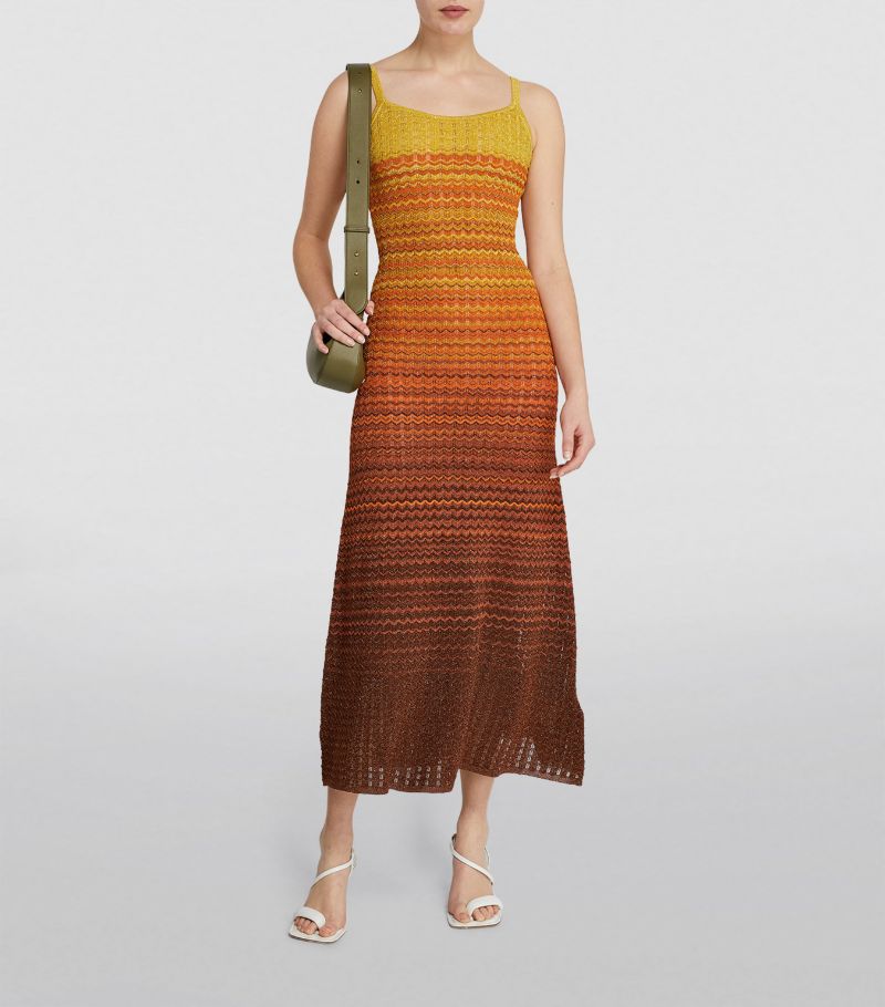 MADDY PARIS Gradient Knitted Maxi Dress sunset