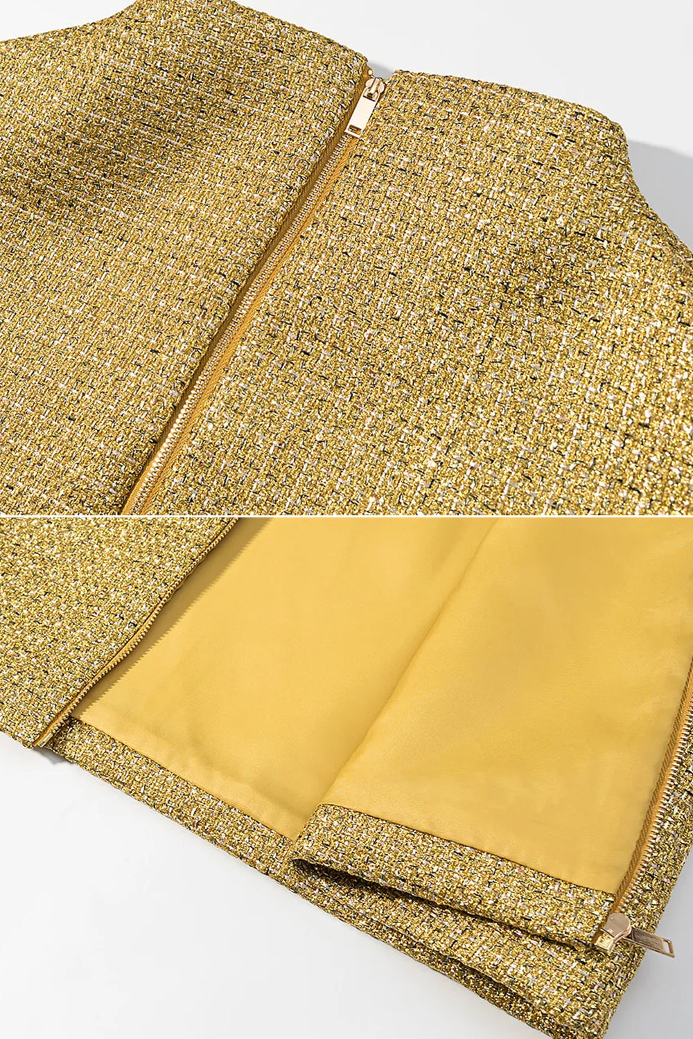 Textured Cape With Metallic Woven Finish - Gold
