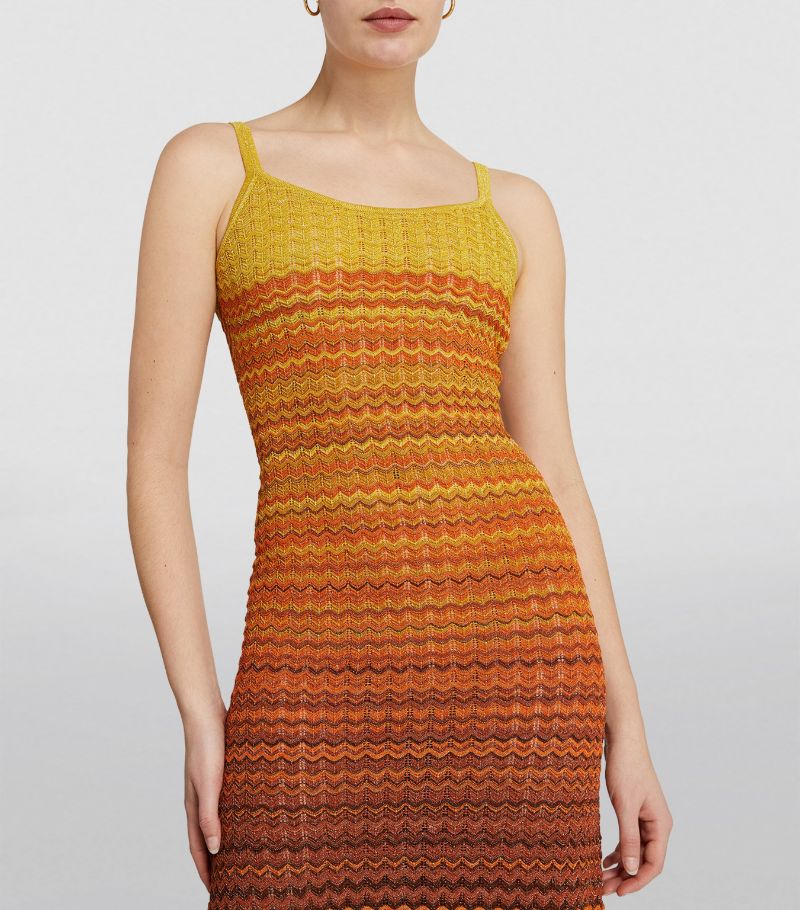 MADDY PARIS Gradient Knitted Maxi Dress sunset