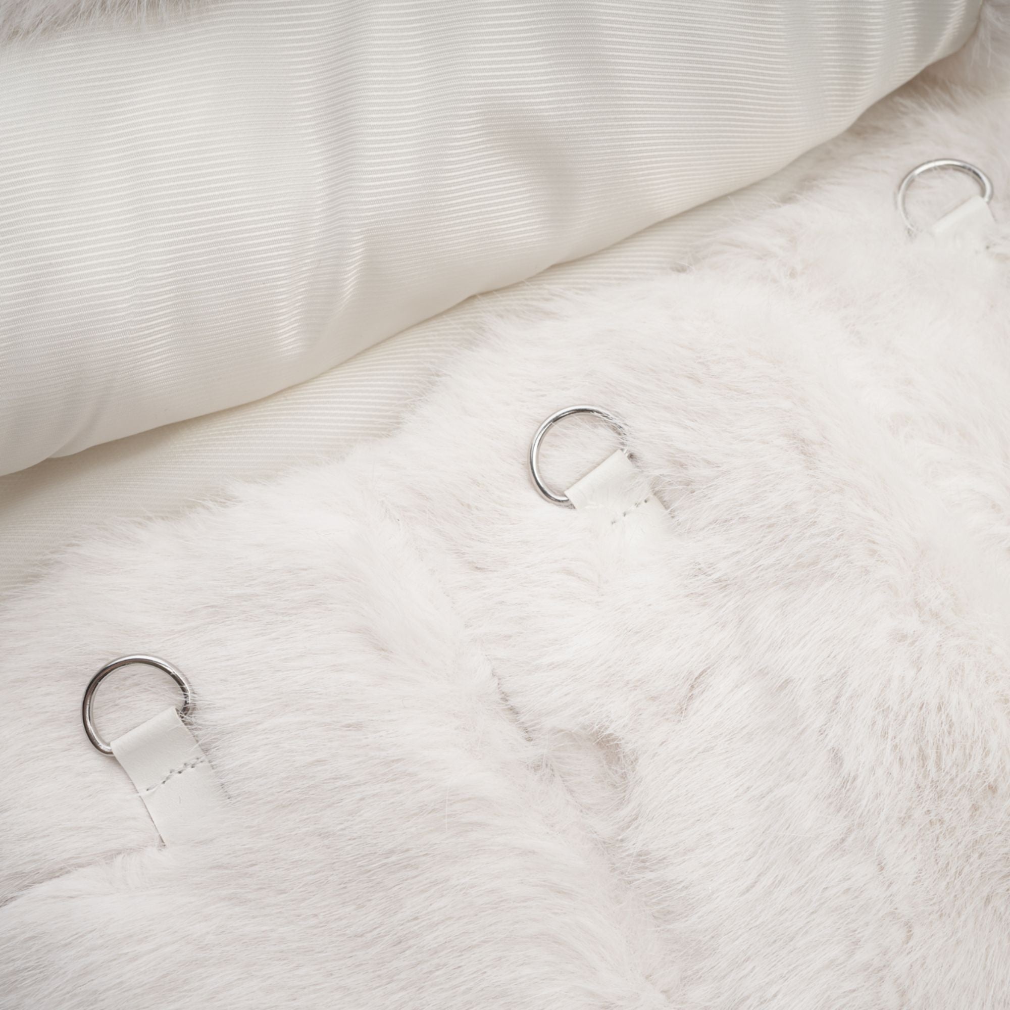 Caitlin white faux-fur jacket & skirt matching set
