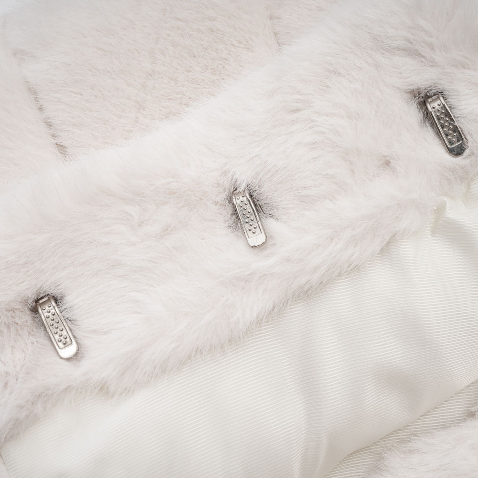 Caitlin white faux-fur jacket & skirt matching set