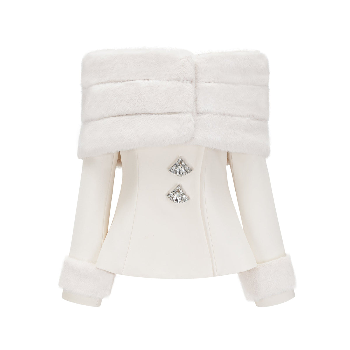 Caitlin Faux-fur Jacket & Skirt Matching Set (Final Sale)