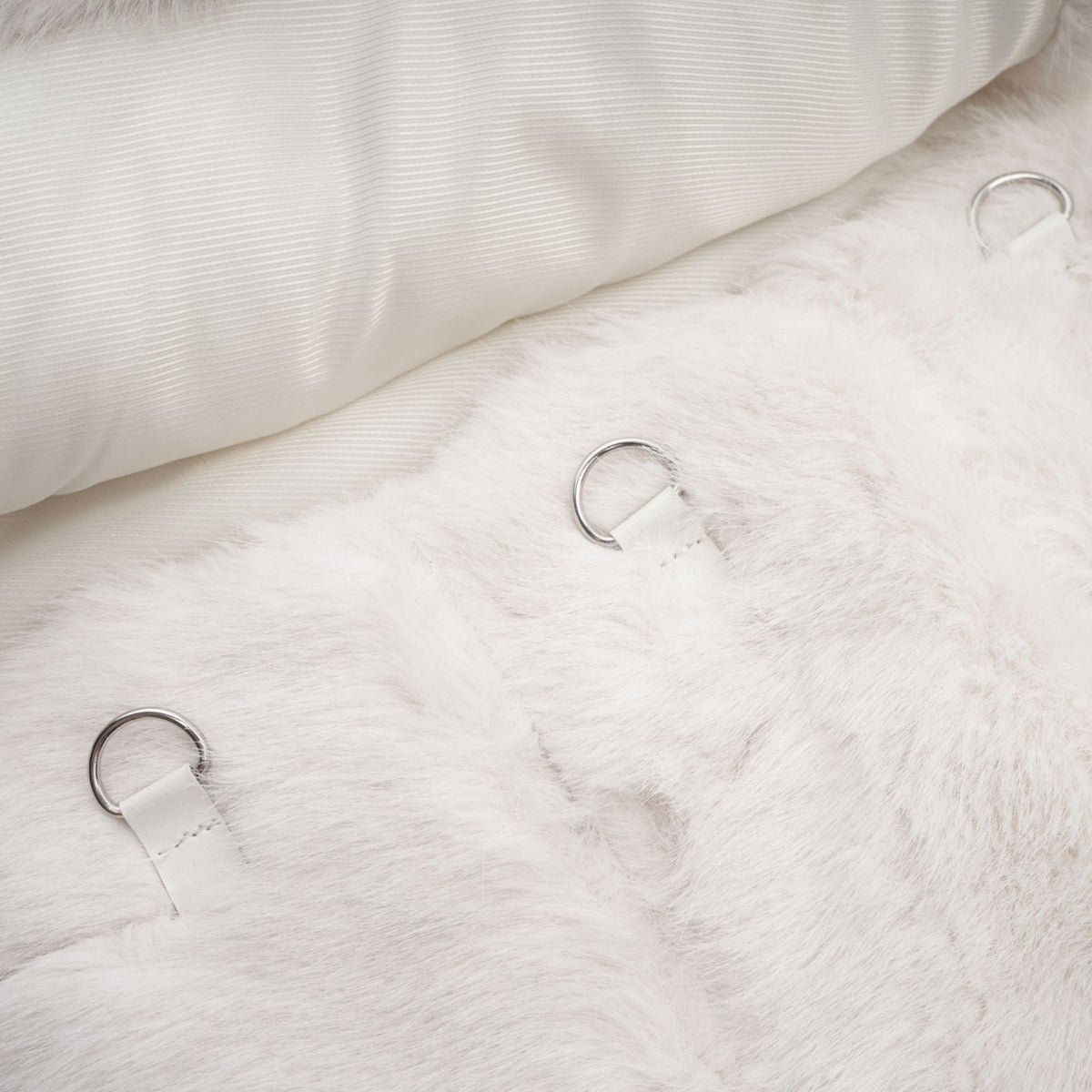 Caitlin white faux-fur jacket & skirt matching set