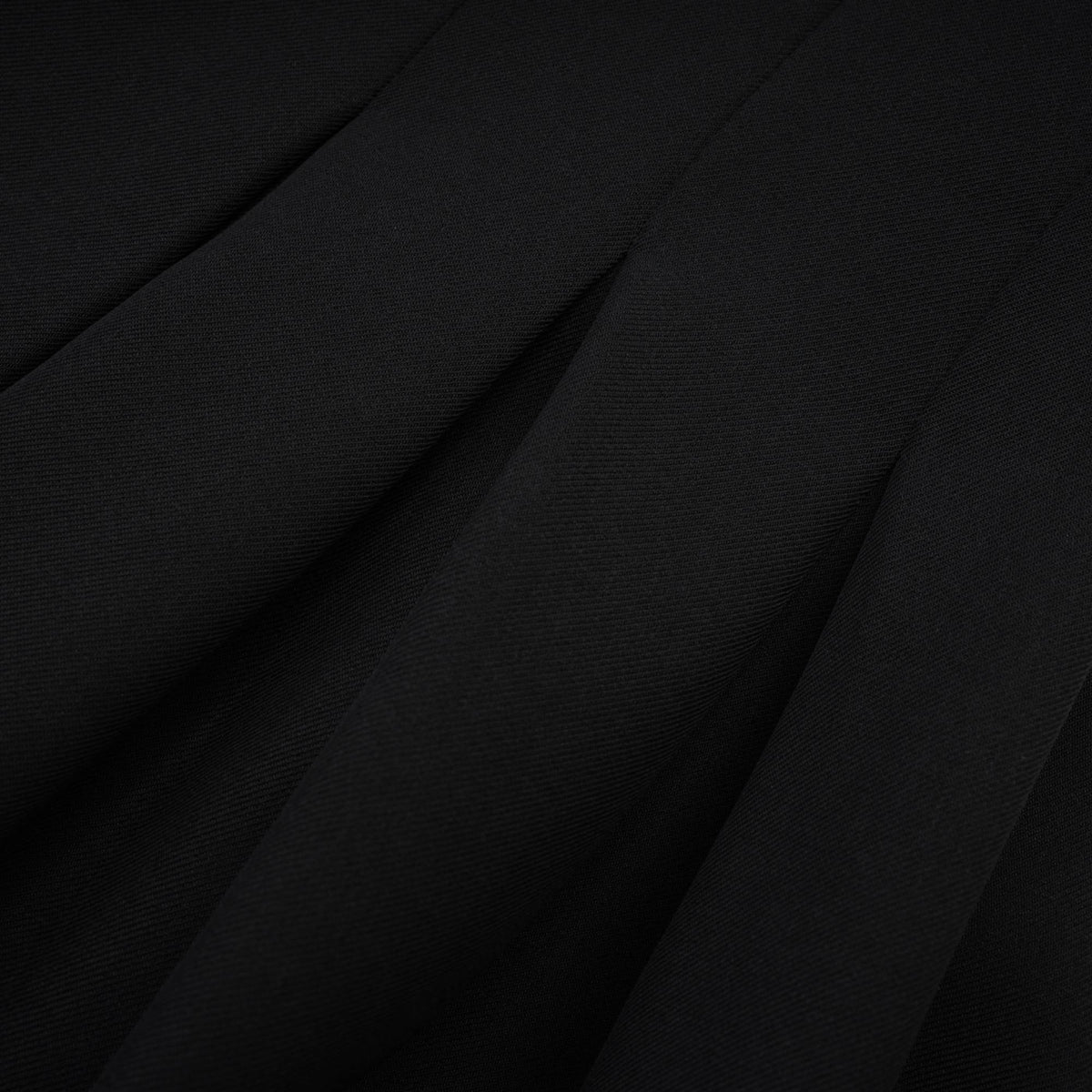 Camellia pleated black mini dress