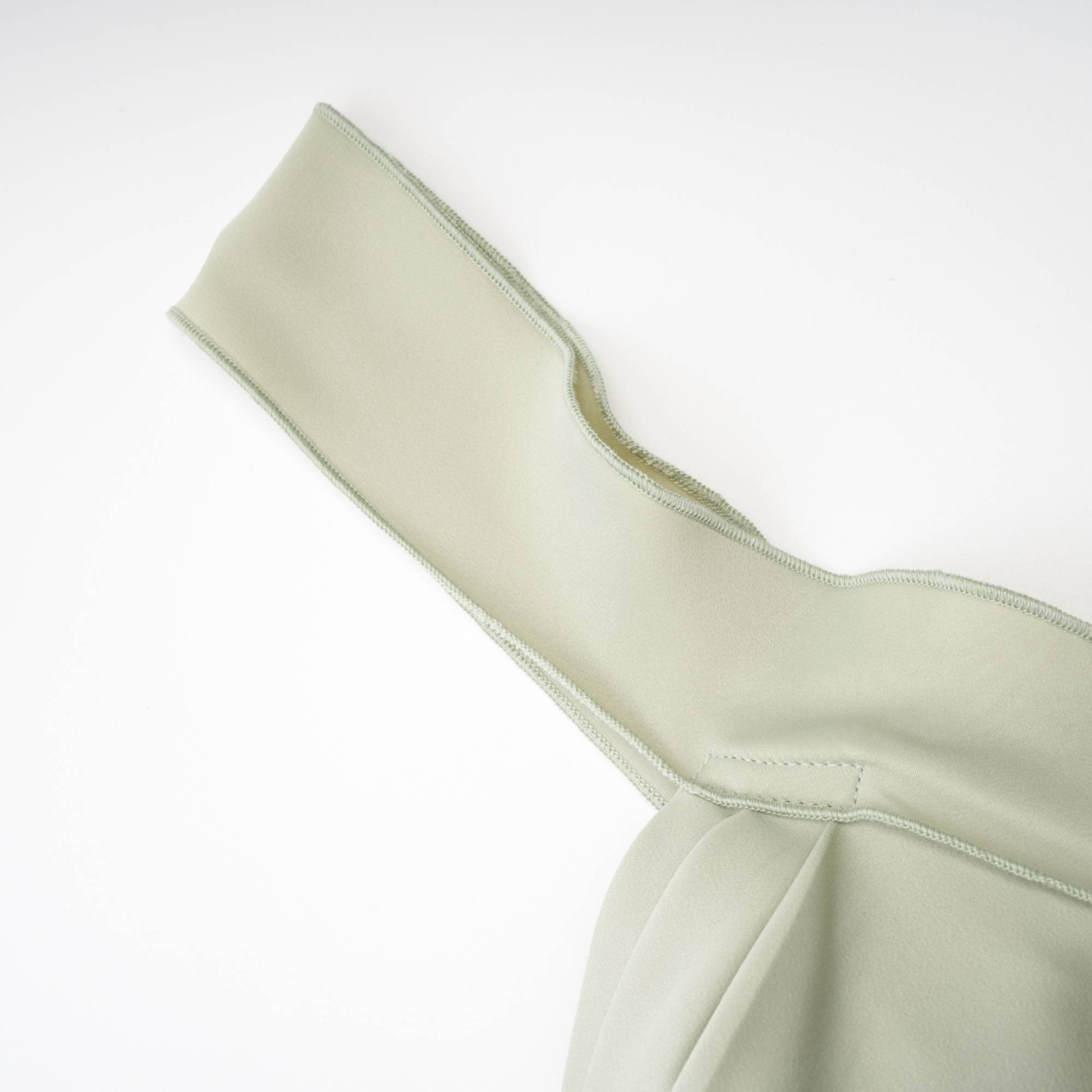Caroline green satin midi dress with bra pads (US Only)