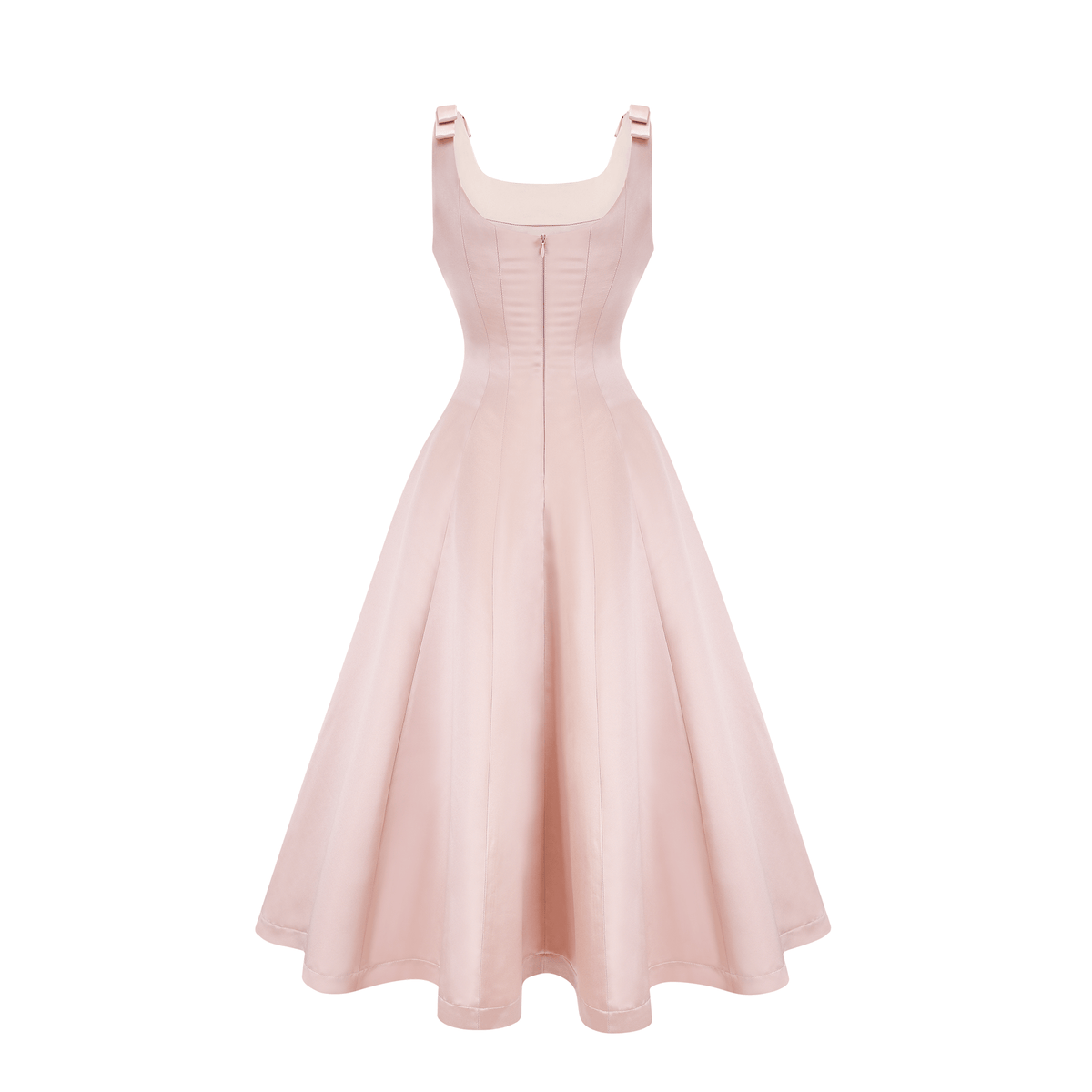 Coralie pink bowknot pleated midi dress (Final Sale-US Only)