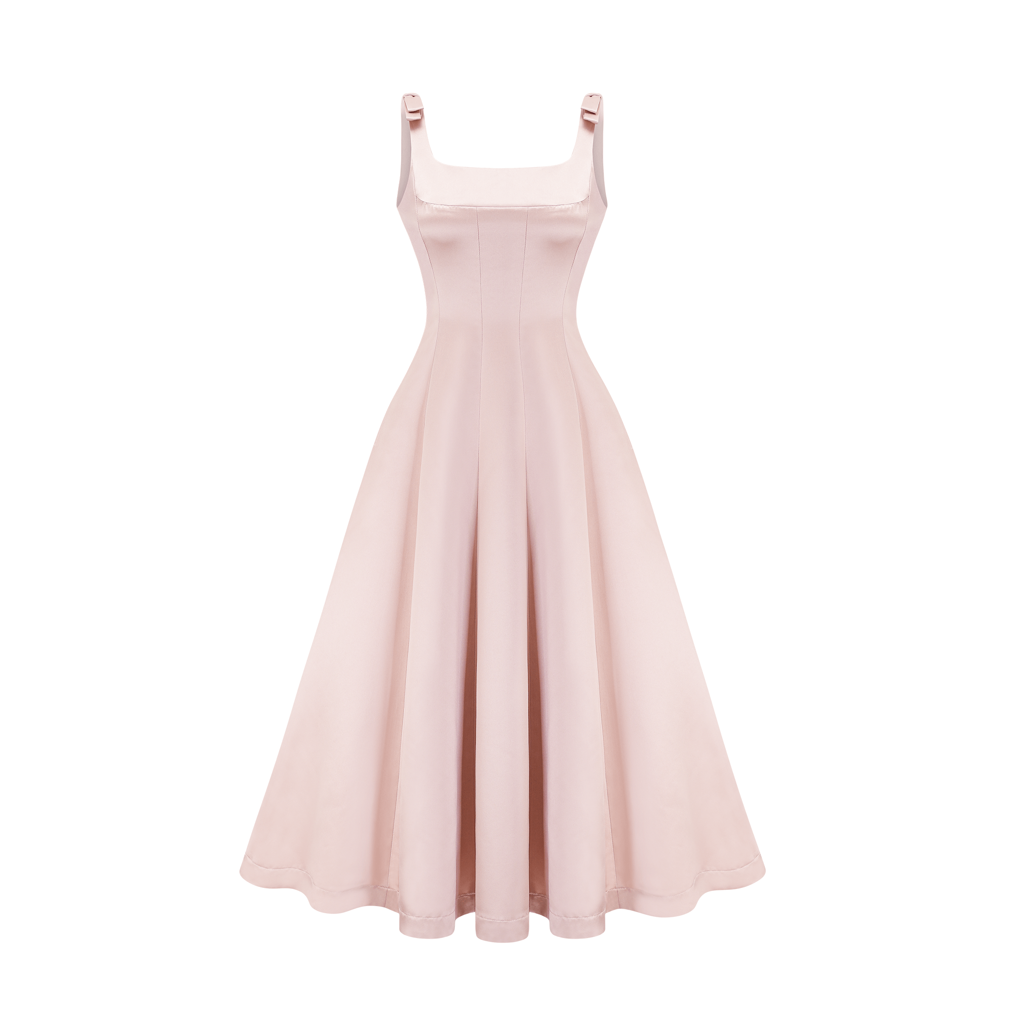 Coralie pink bowknot pleated midi dress (Final Sale-US Only)