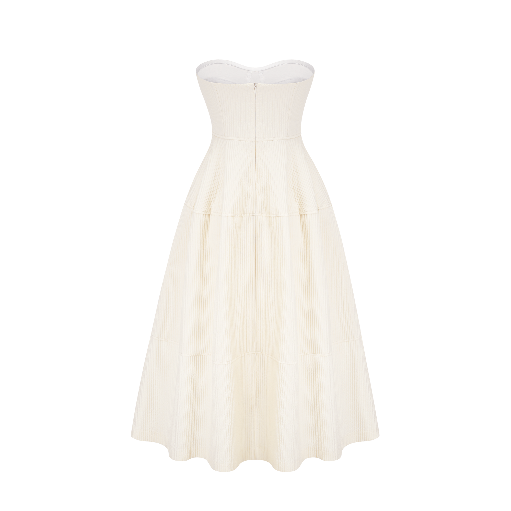 Cortny bustier-style pleated midi dress (US Only)