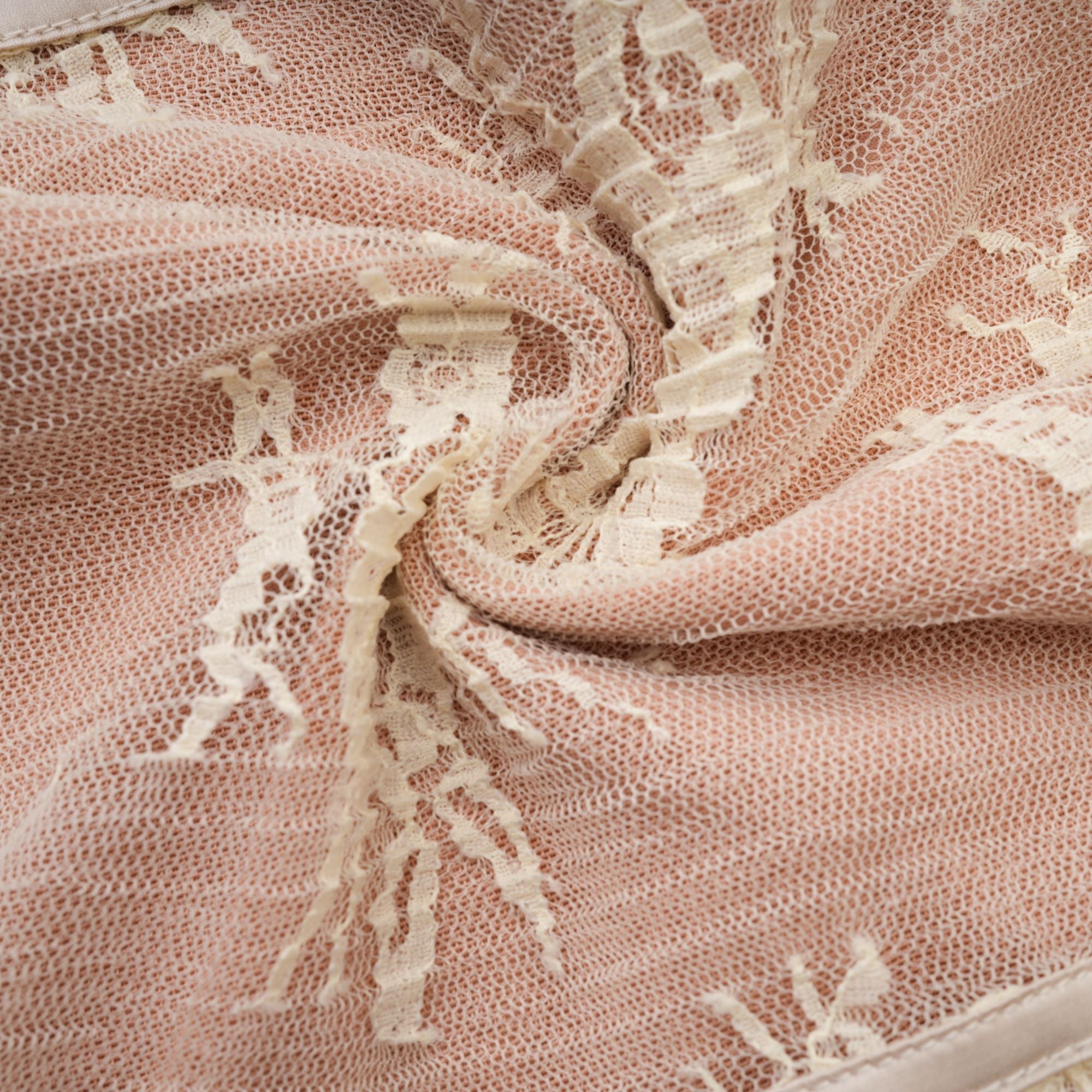 Cyrielle cream-white flared-cuff long-sleeved dress (Final Sale)