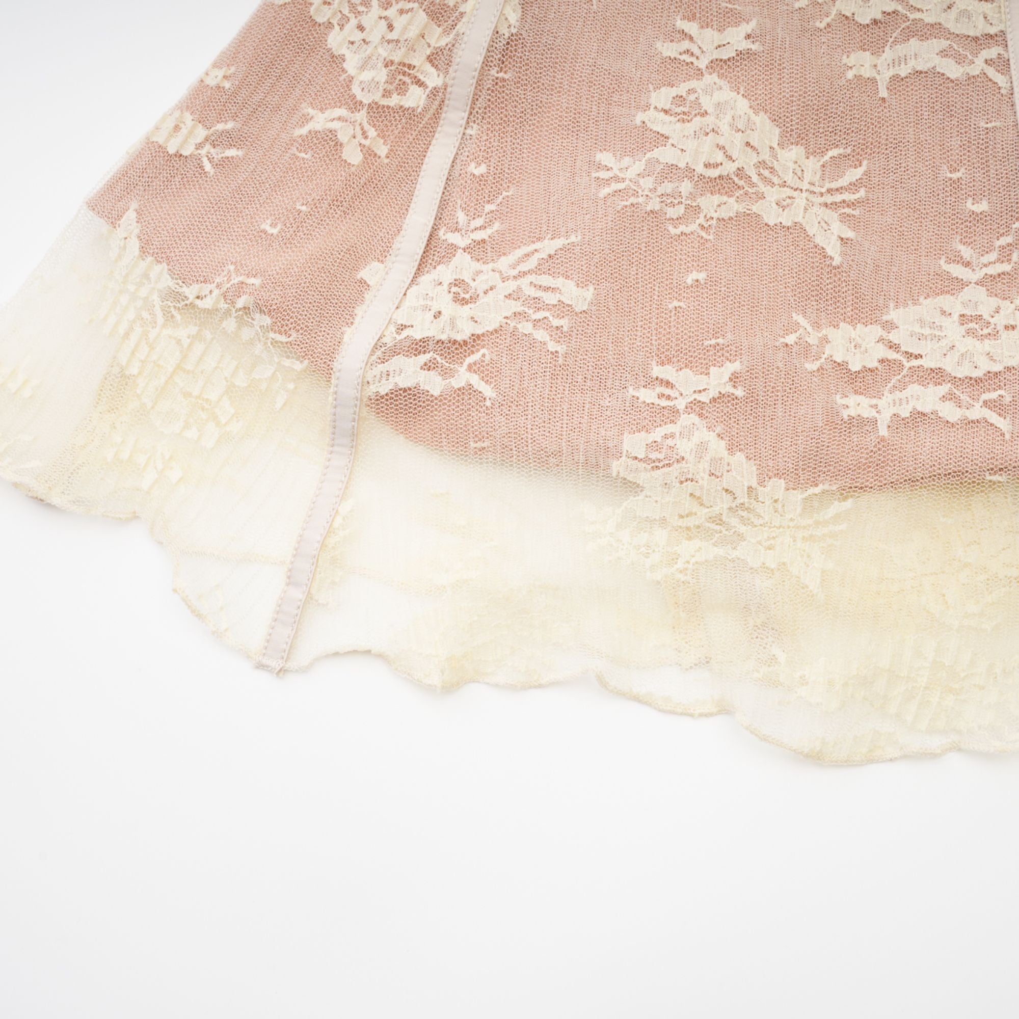 Cyrielle cream-white flared-cuff long-sleeved dress (Final Sale)