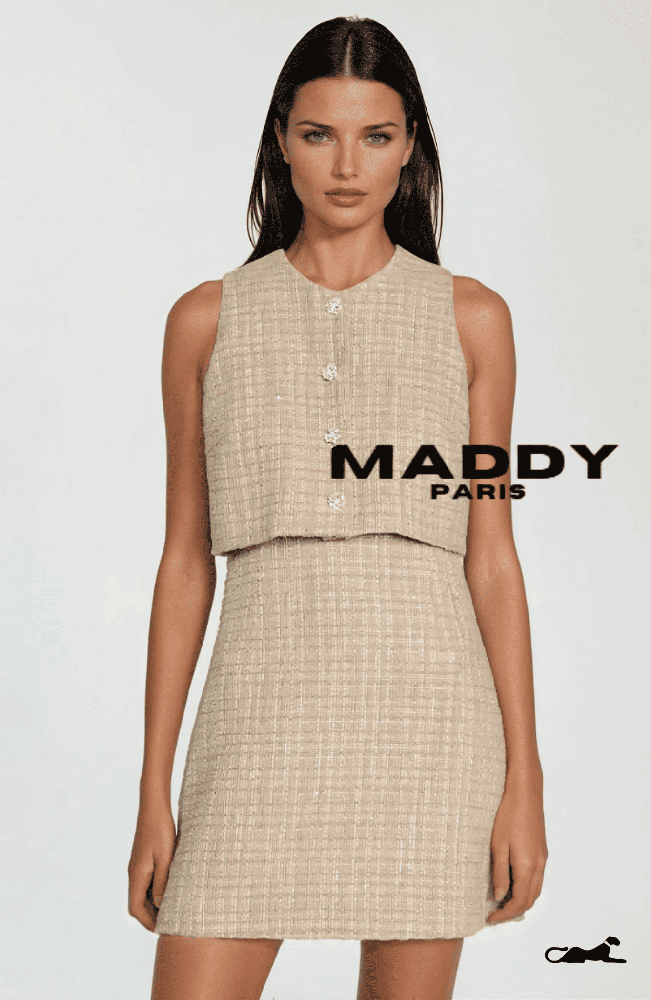 MADDY PARIS GISELLE BOUCLÉ TWEED MINI DRESS SET - Gold