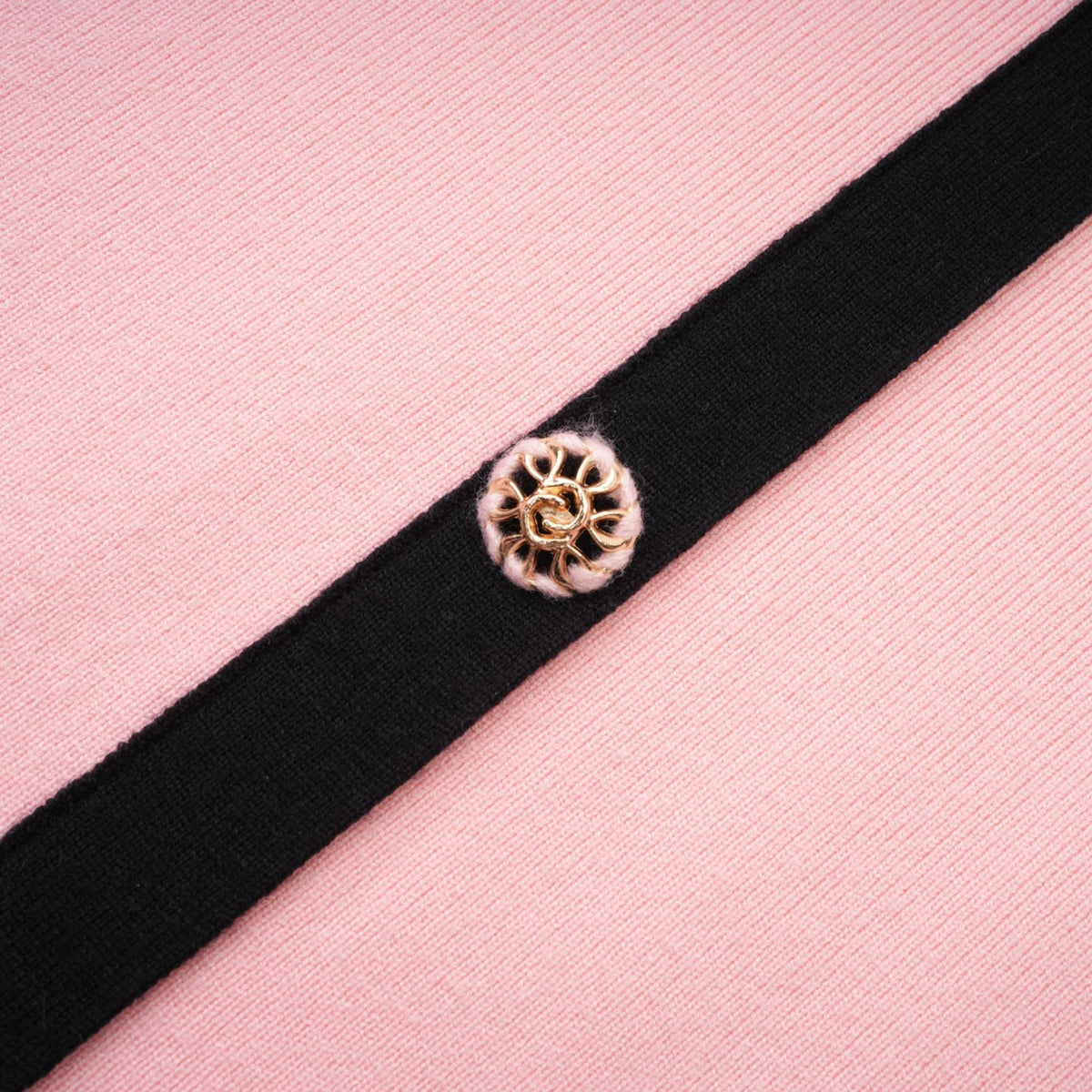 Delphine pink-black knitted mini dress