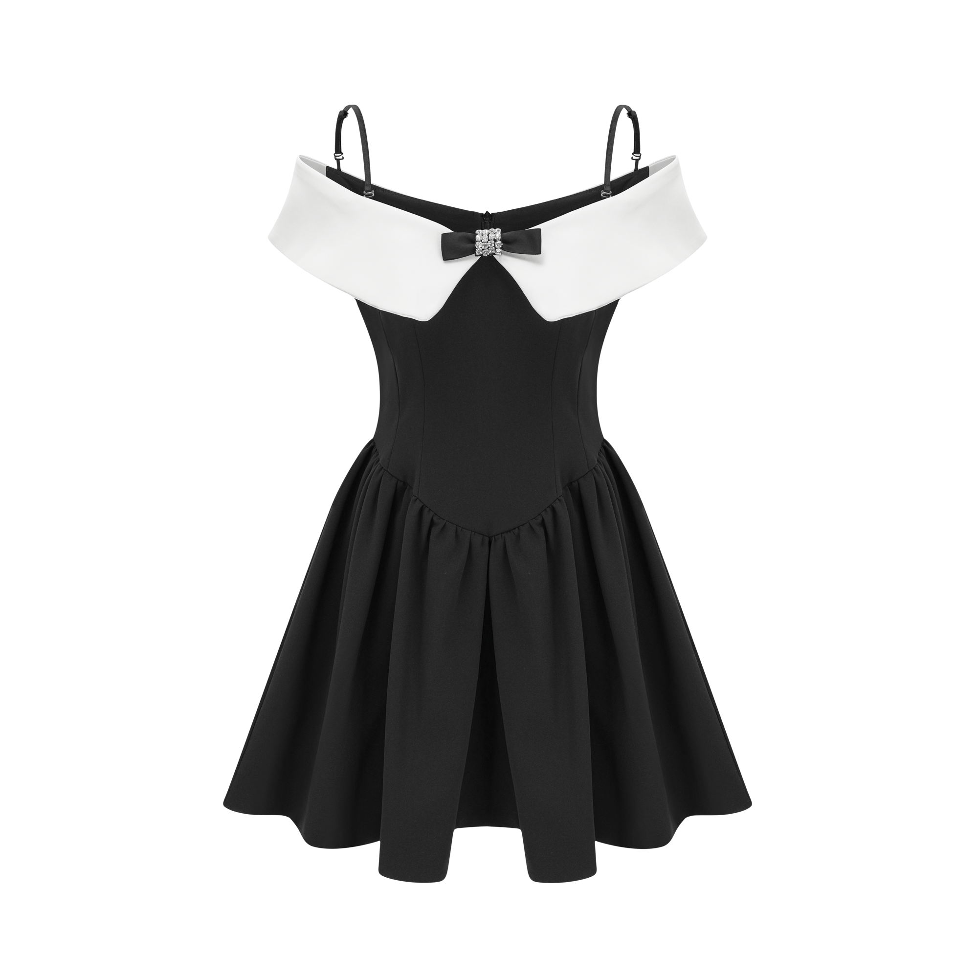 Deniece Black Off-The-Shoulder Mini Dress (US Only)