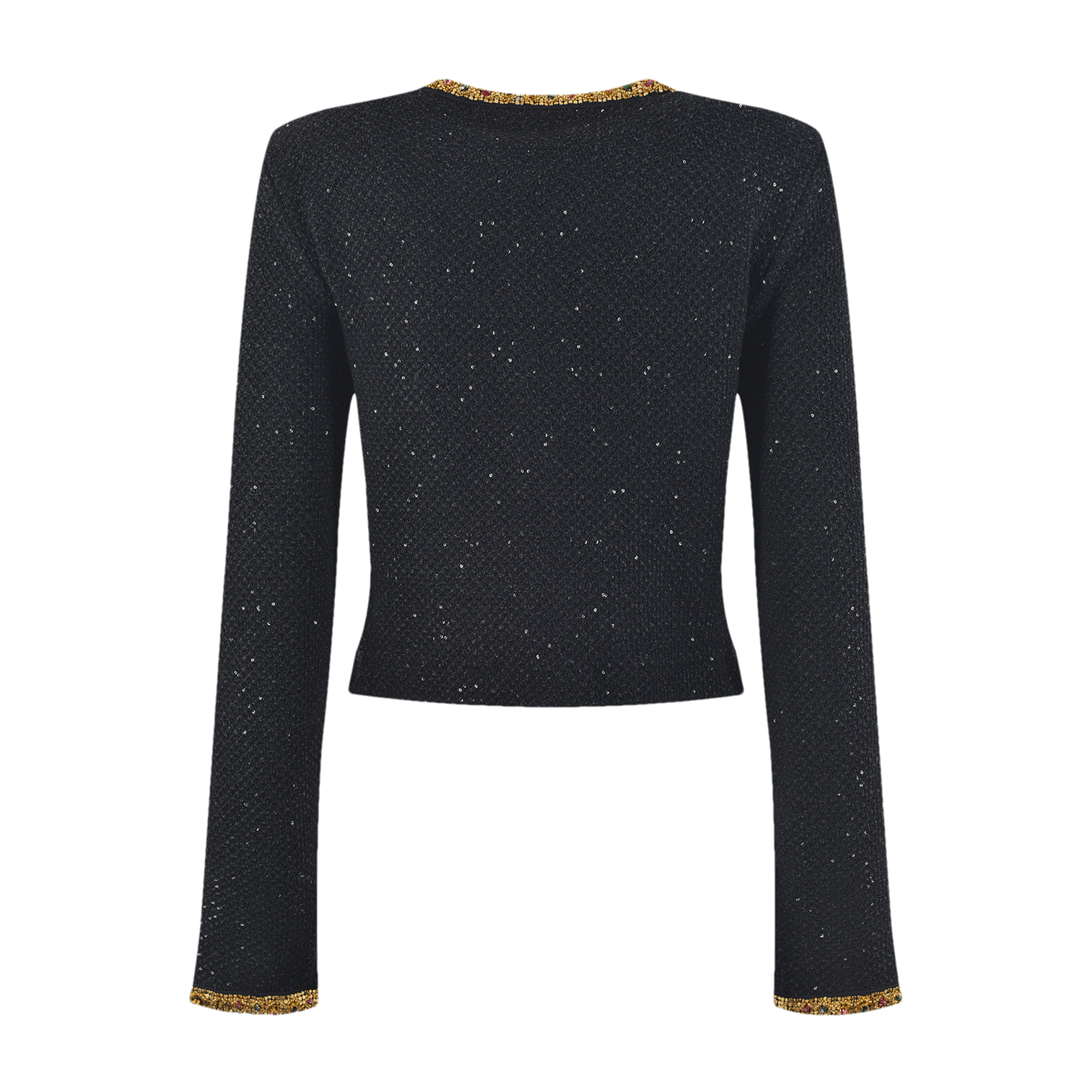 Ariane black sequined tweed jacket & skirt matching set