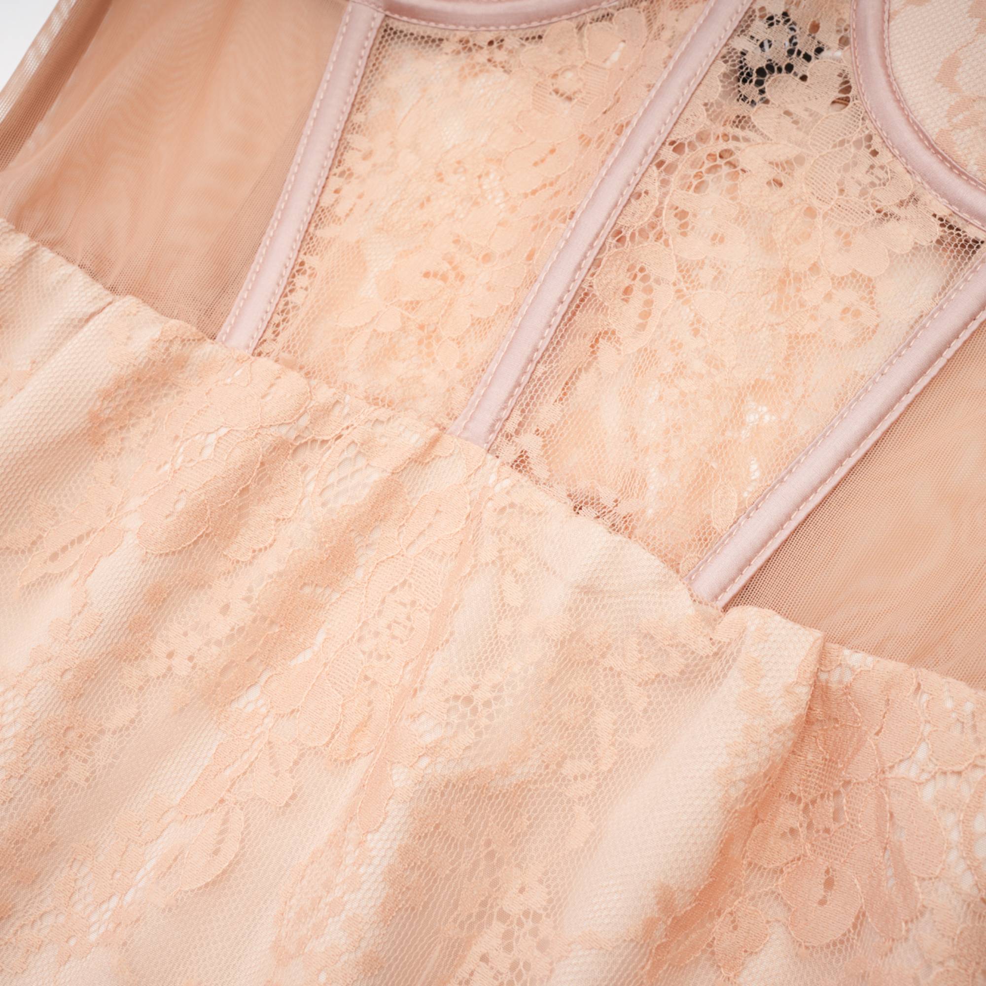 Eilís pink bustier mesh maxi dress