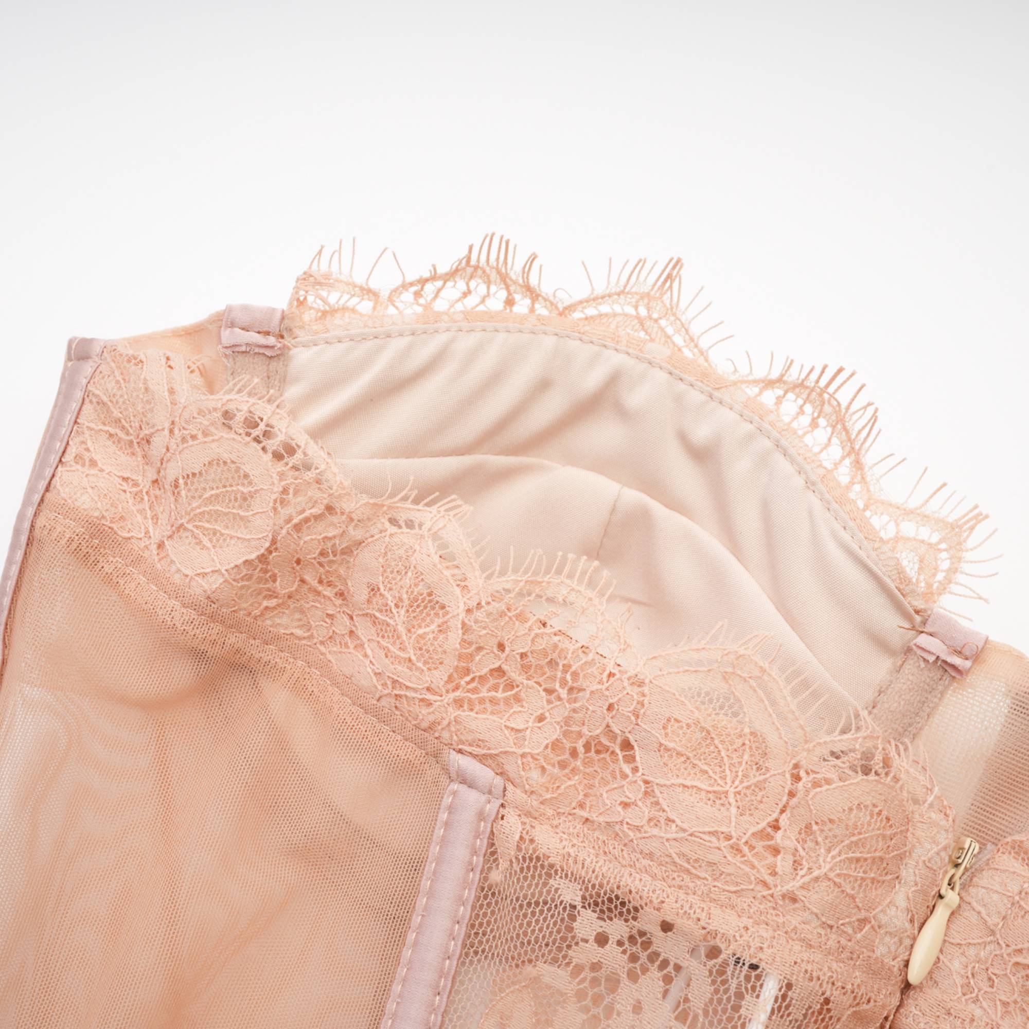 Eilís pink bustier mesh maxi dress
