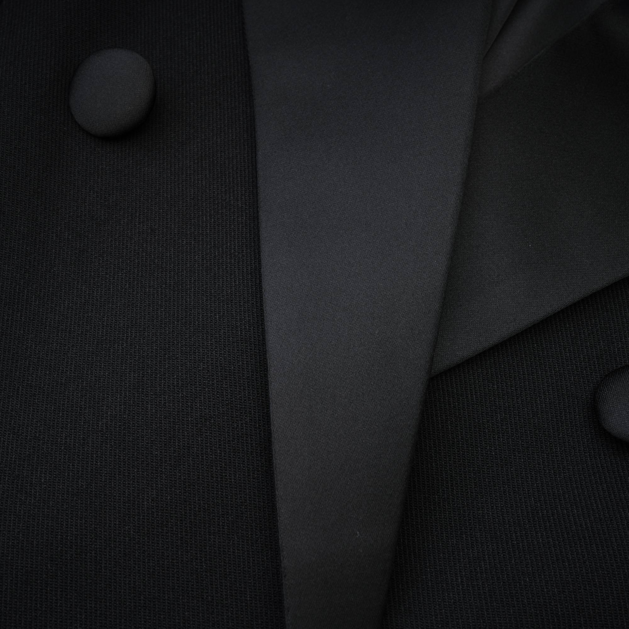 Eithne black double-breasted long coat