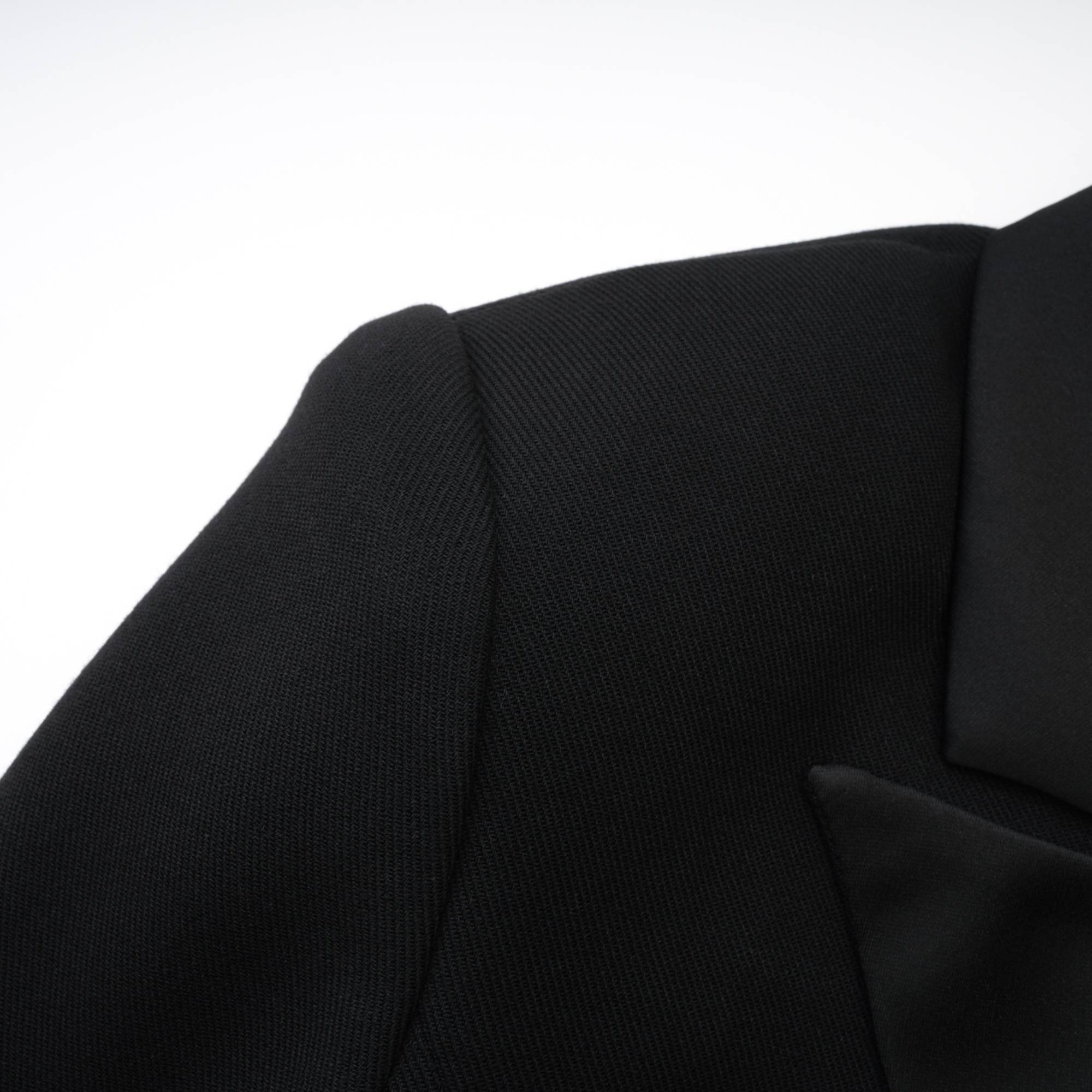 Eithne black double-breasted long coat