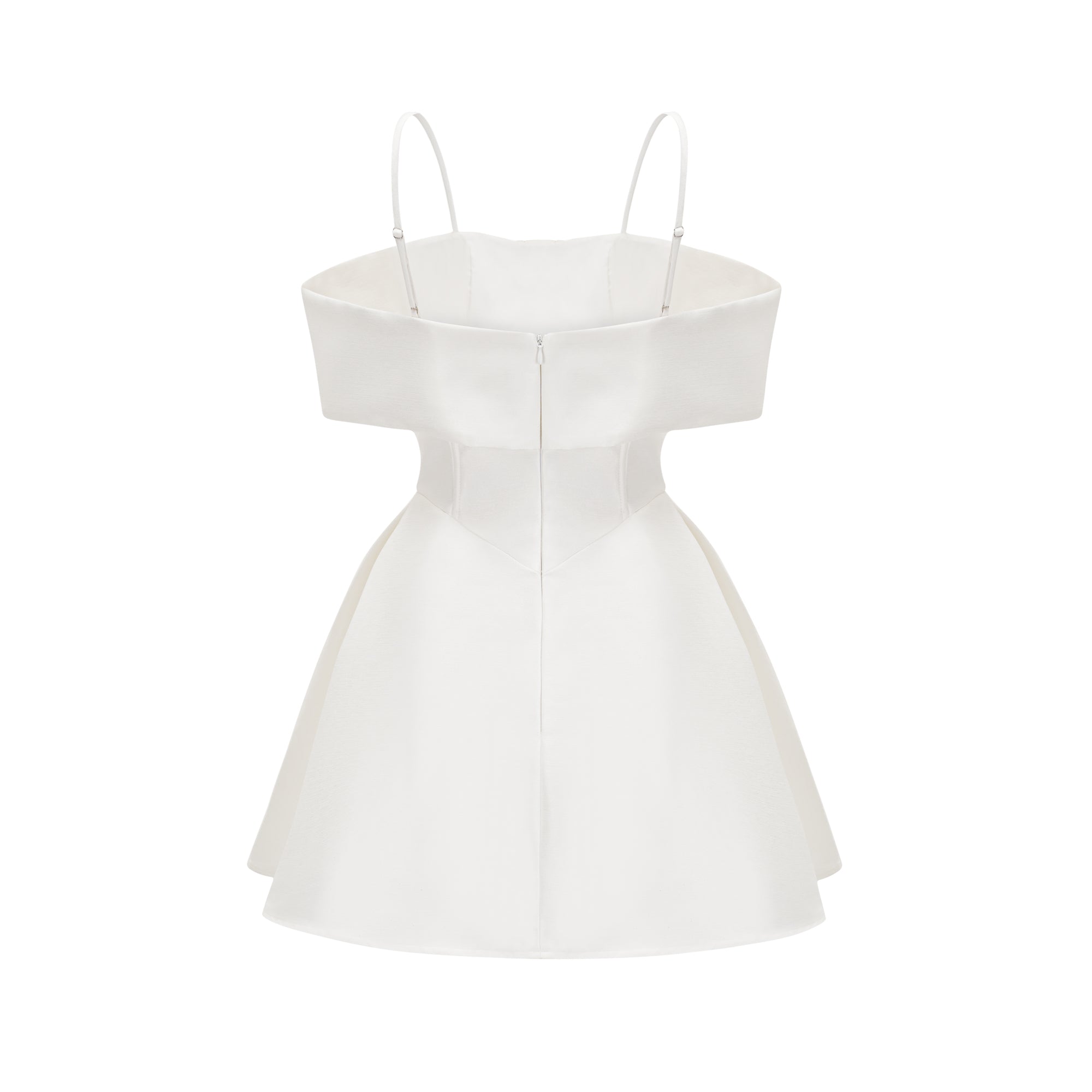 Elva white bowknot flared mini dress