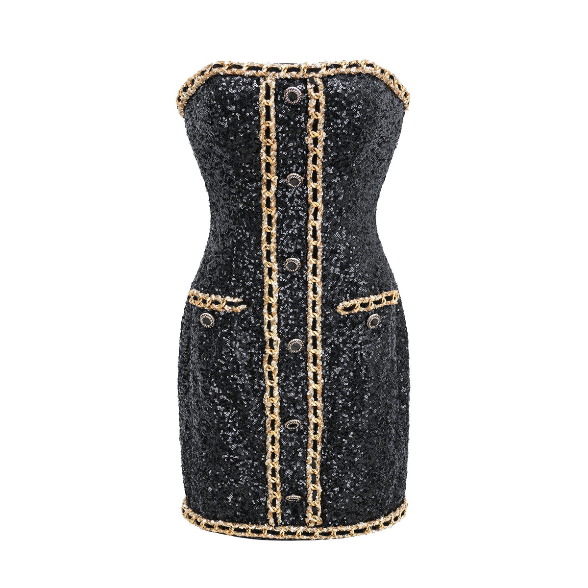 Eulalia black embellished mini dress