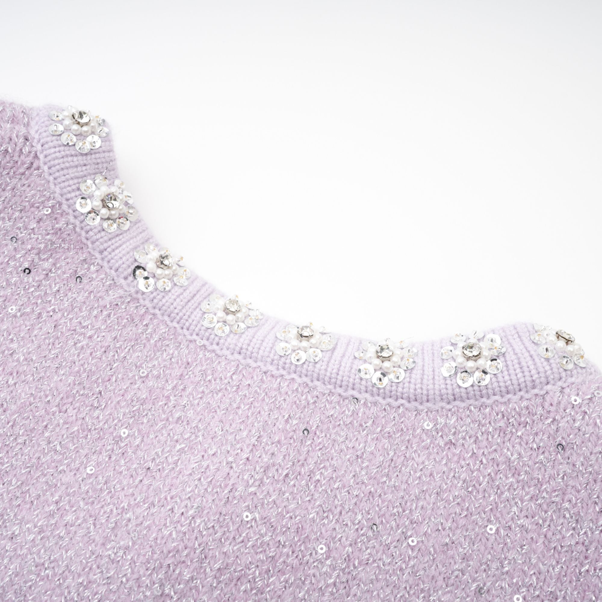 Fabienne purple sequin-detail jacket & skirt matching set