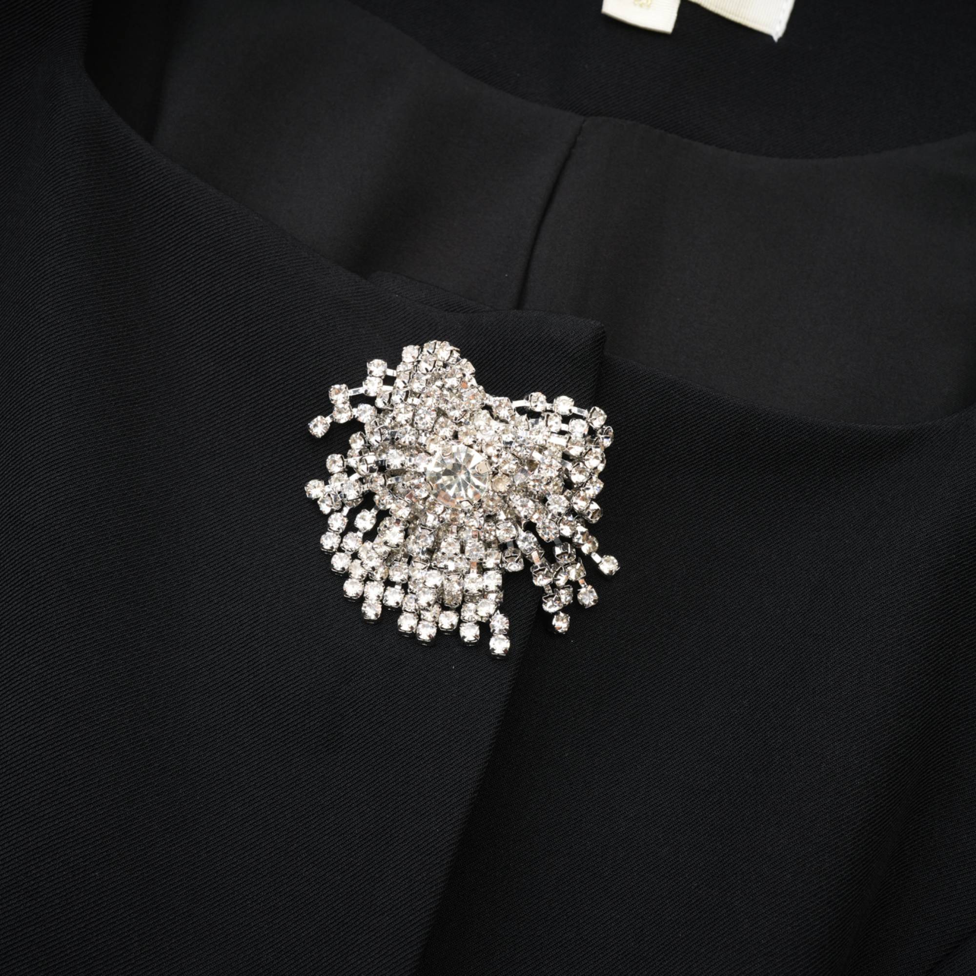 Fionnghuala Black Crystal Embellished Mini Dress (Final Sale-US Only)