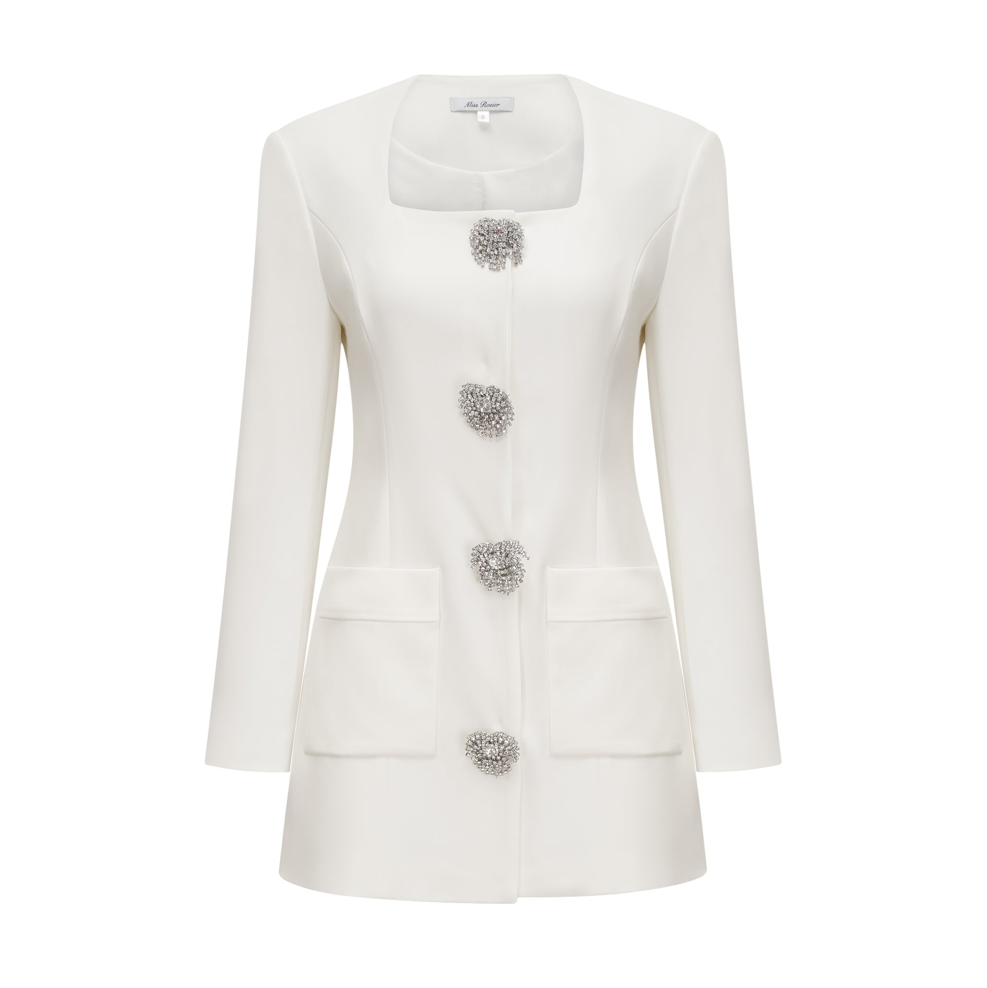 Fionnghuala White Crystal Embellished Mini Dress (Final Sale-US Only)