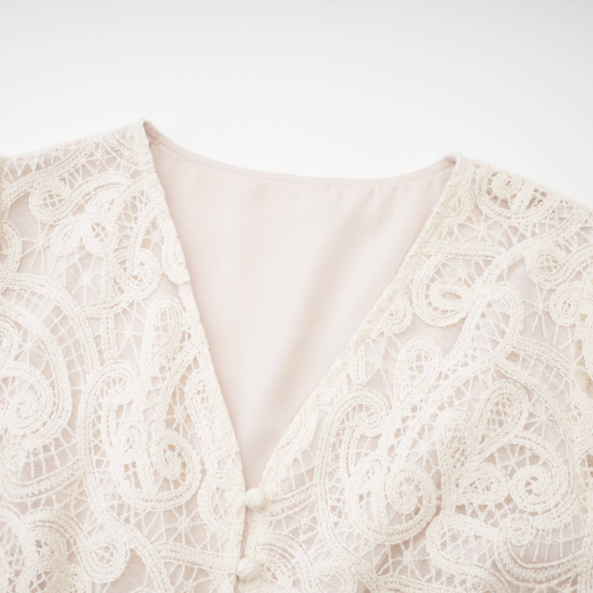 Galatea white lace long-sleeve dress (Final Sale-US Only)