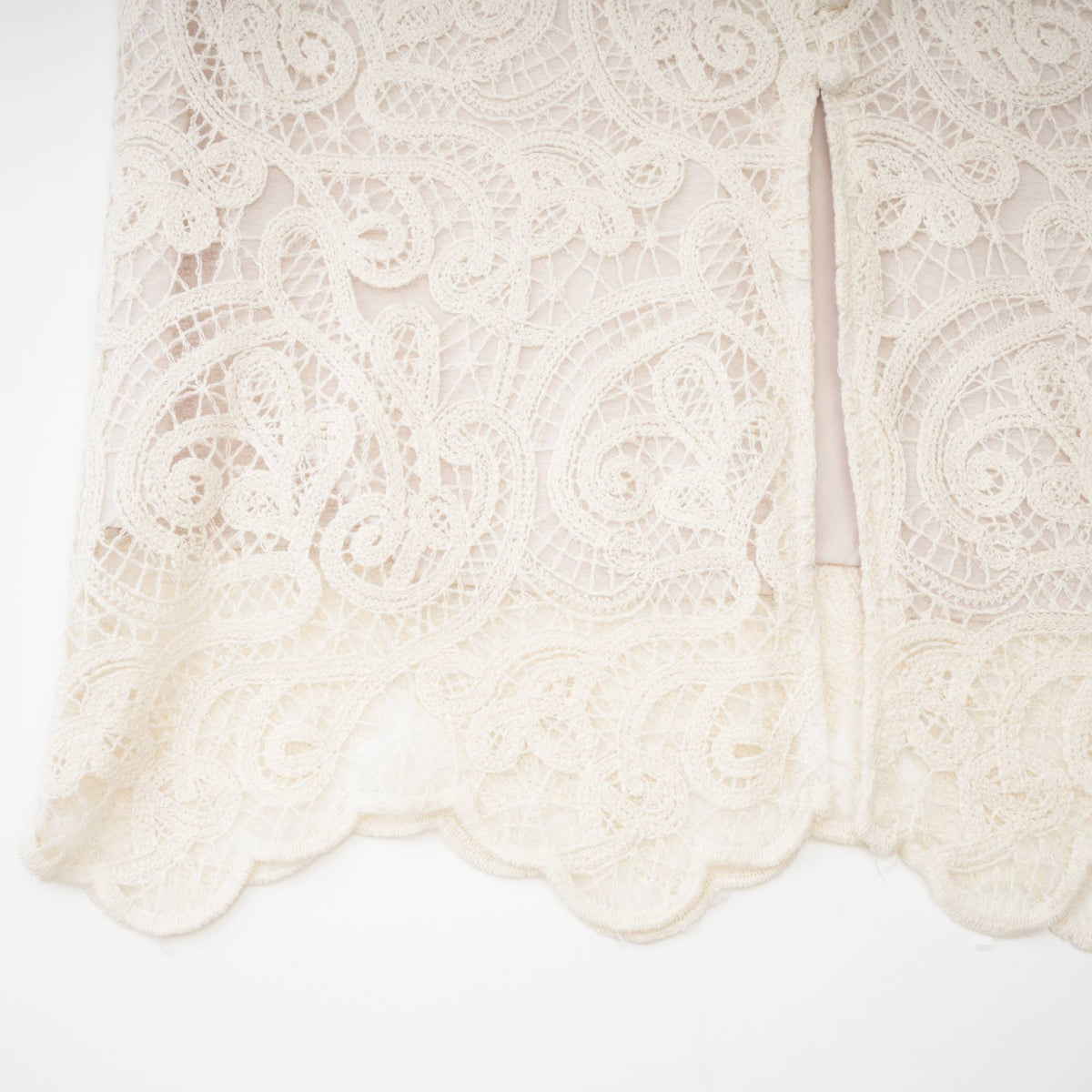 Galatea white lace long-sleeve dress