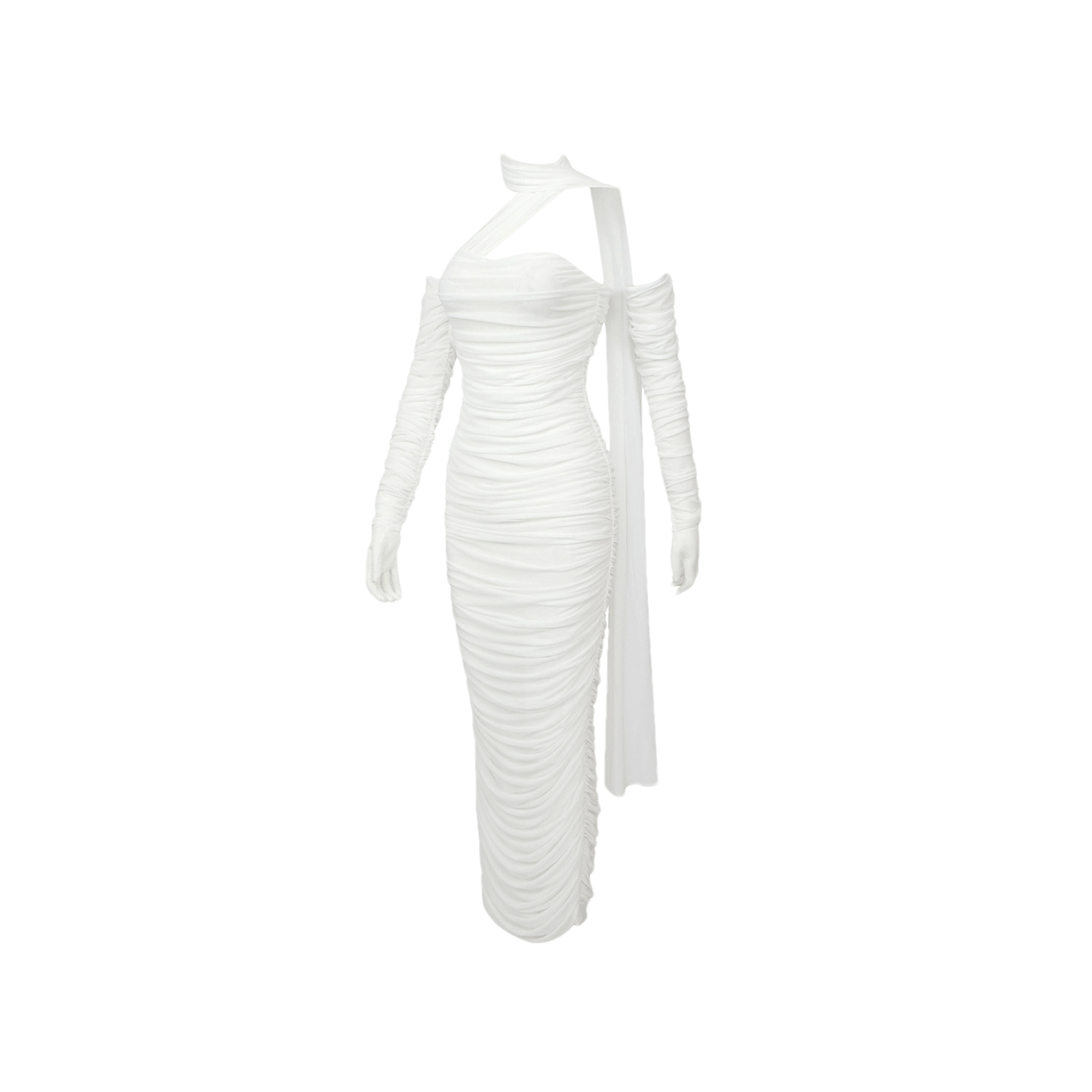 Gia white mesh gloves dress