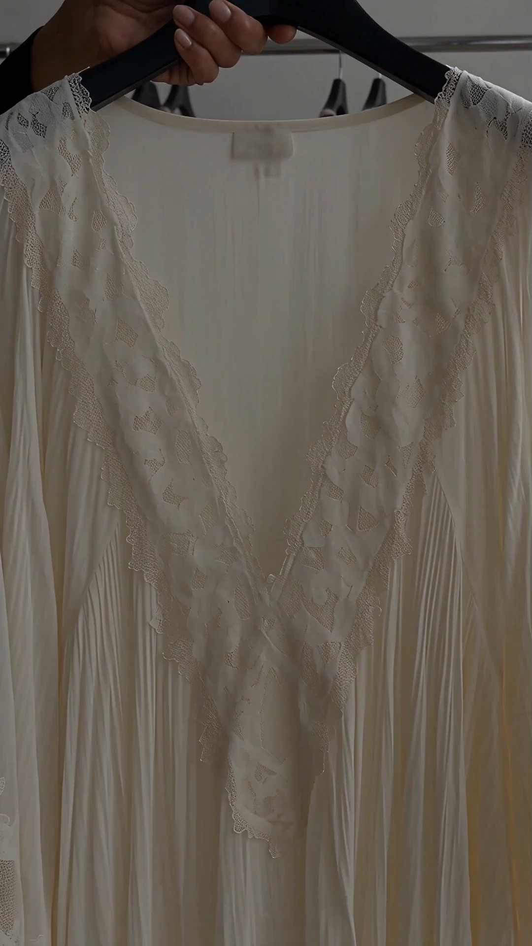 giovanna white v-neck maxi dress with lace trim