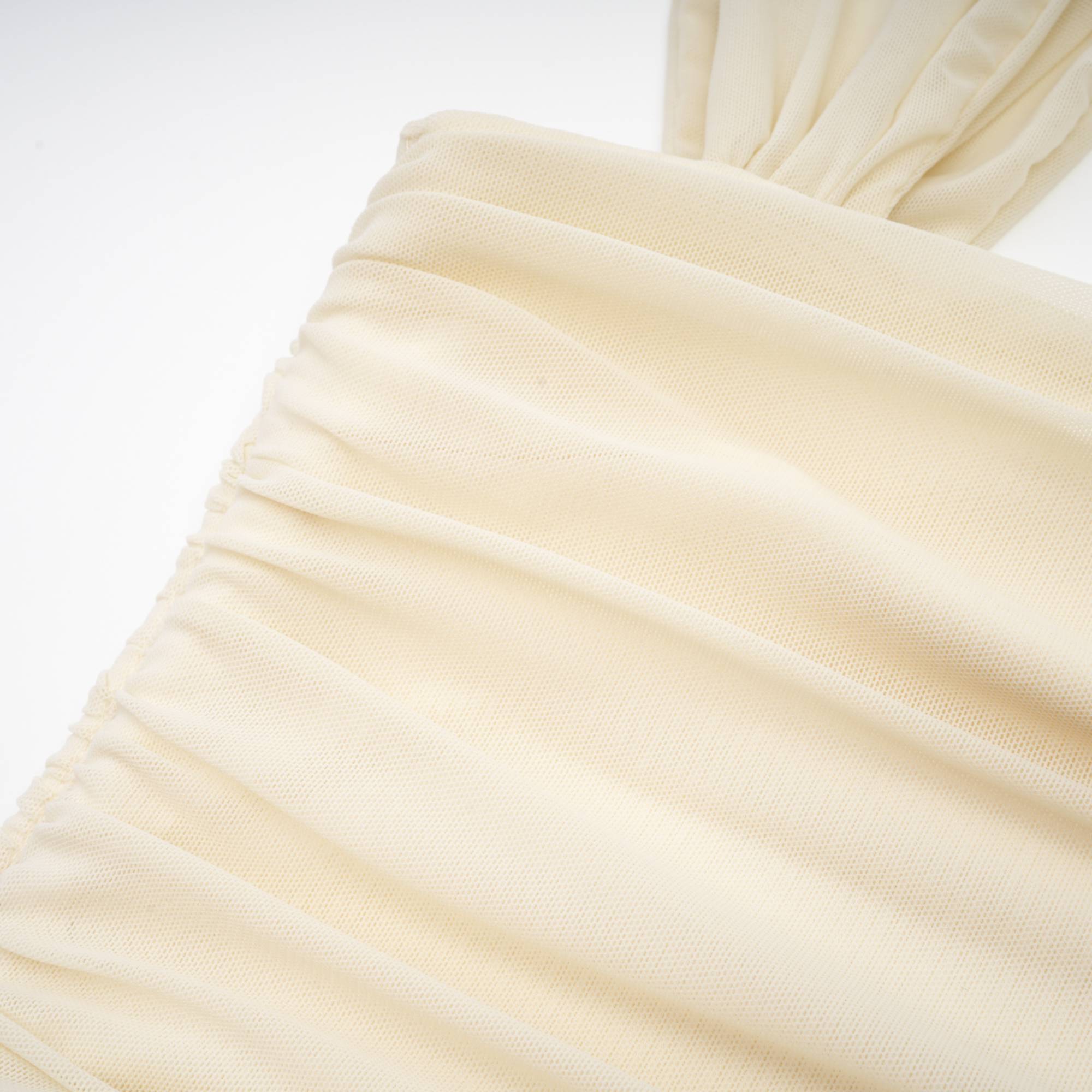 Giulia white mesh pleated midi dress