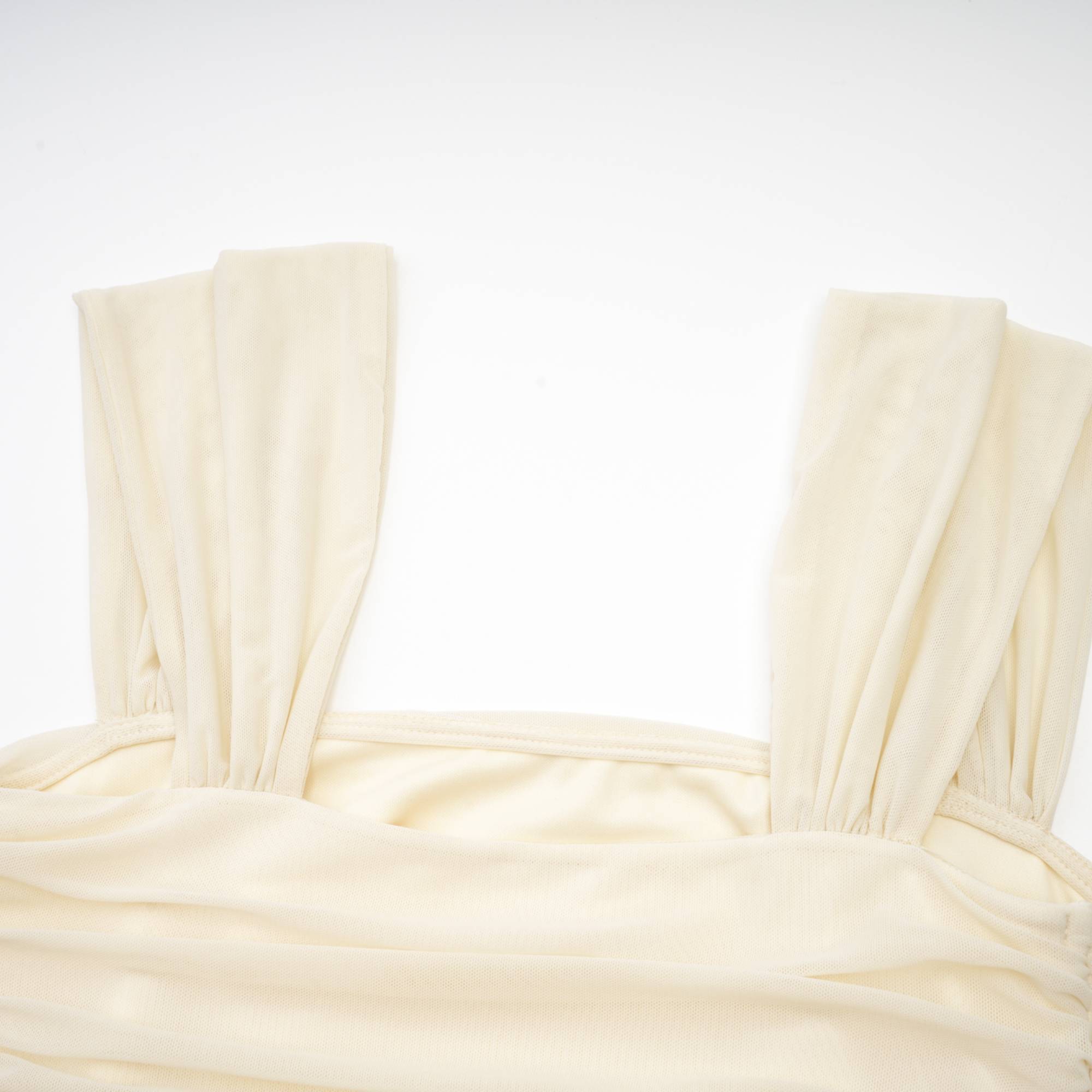 Giulia off-white mesh pleated midi dress (Final Sale-US Only)