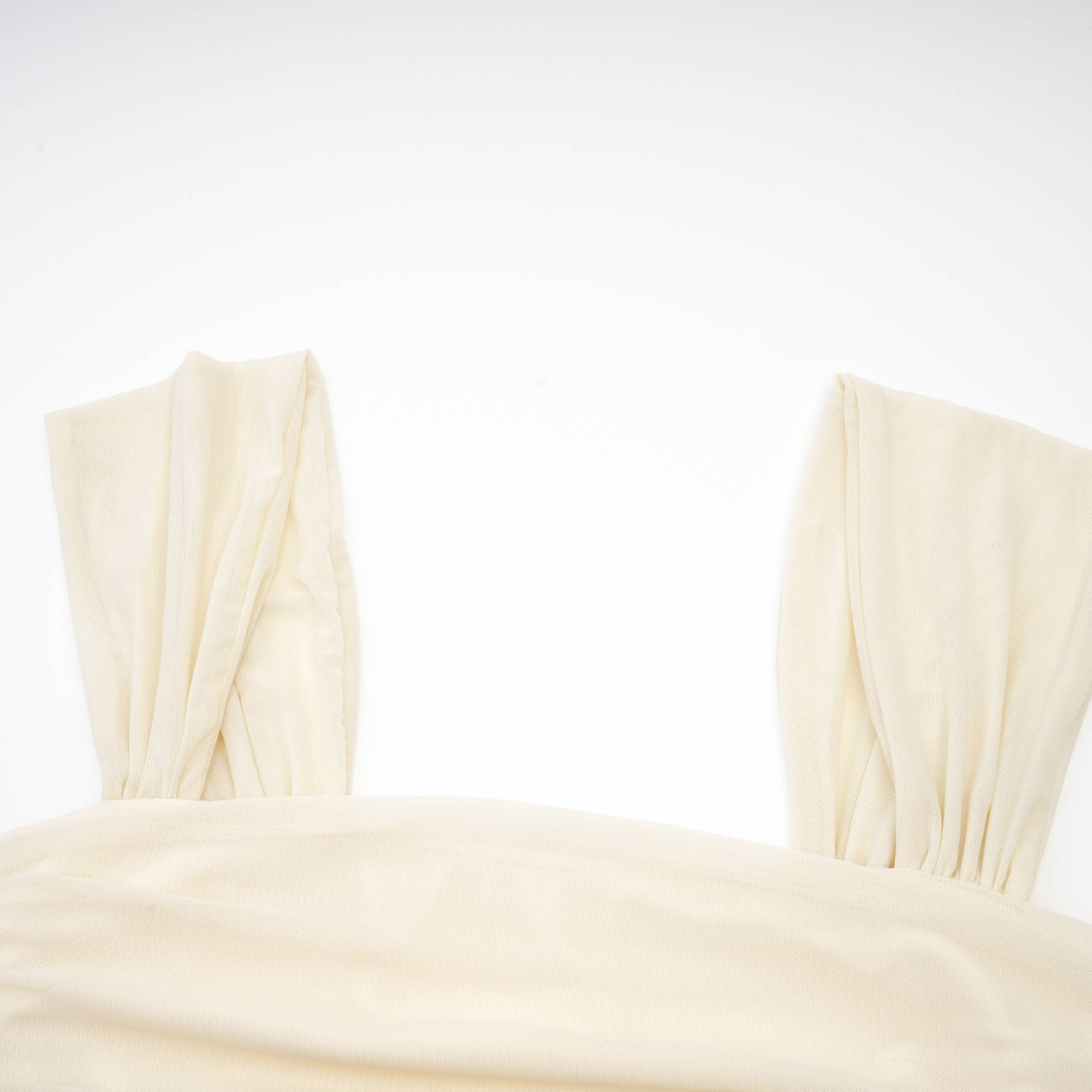 Giulia white mesh pleated midi dress