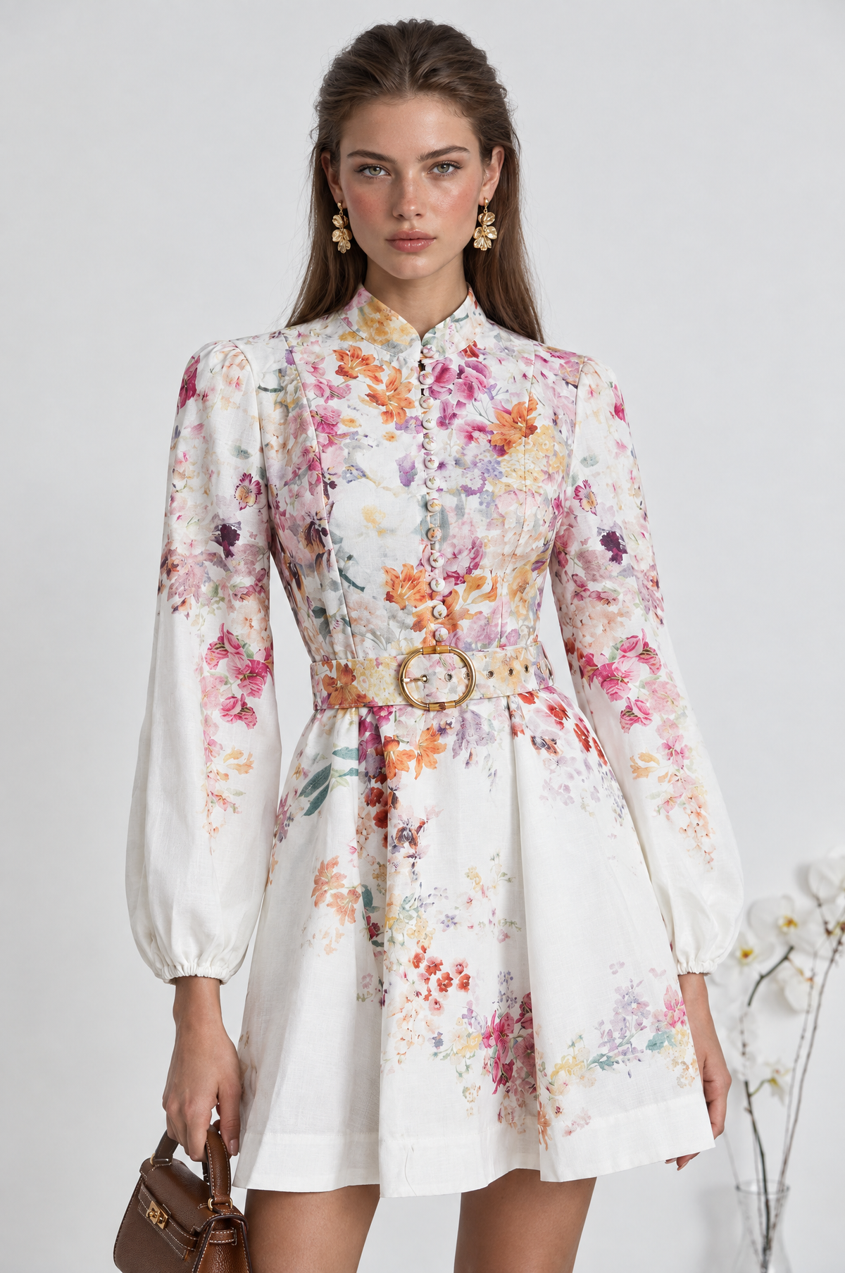 Bianca floral-print mini dress