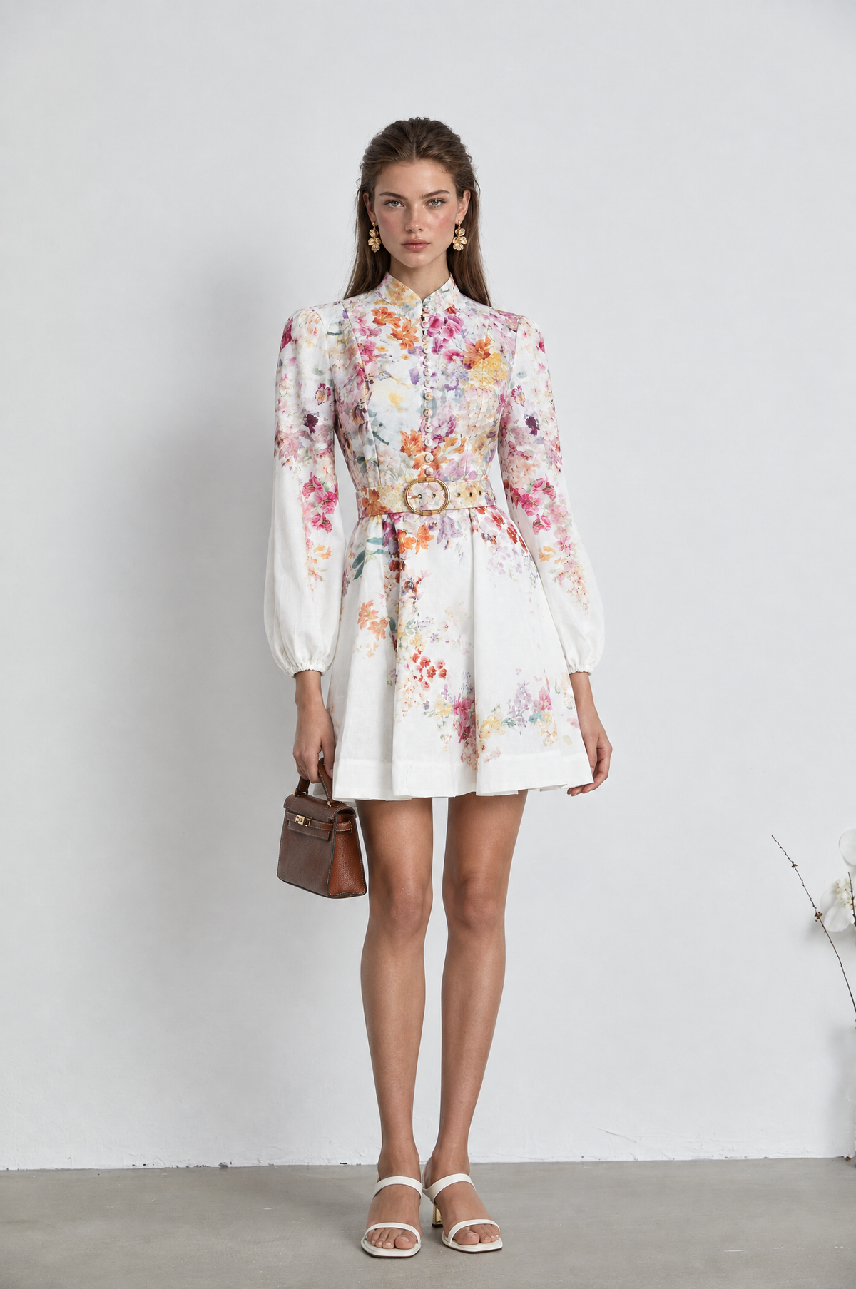 Bianca floral-print mini dress